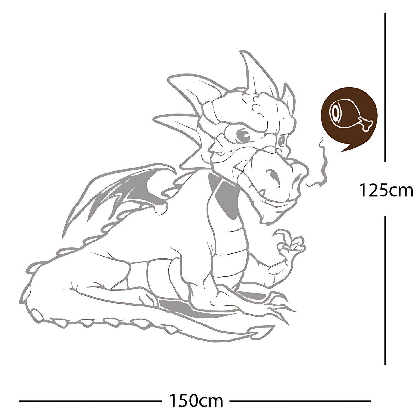 Large Dragon Wall Sticker – Kids Bedroom Fantasy Vinyl Decal