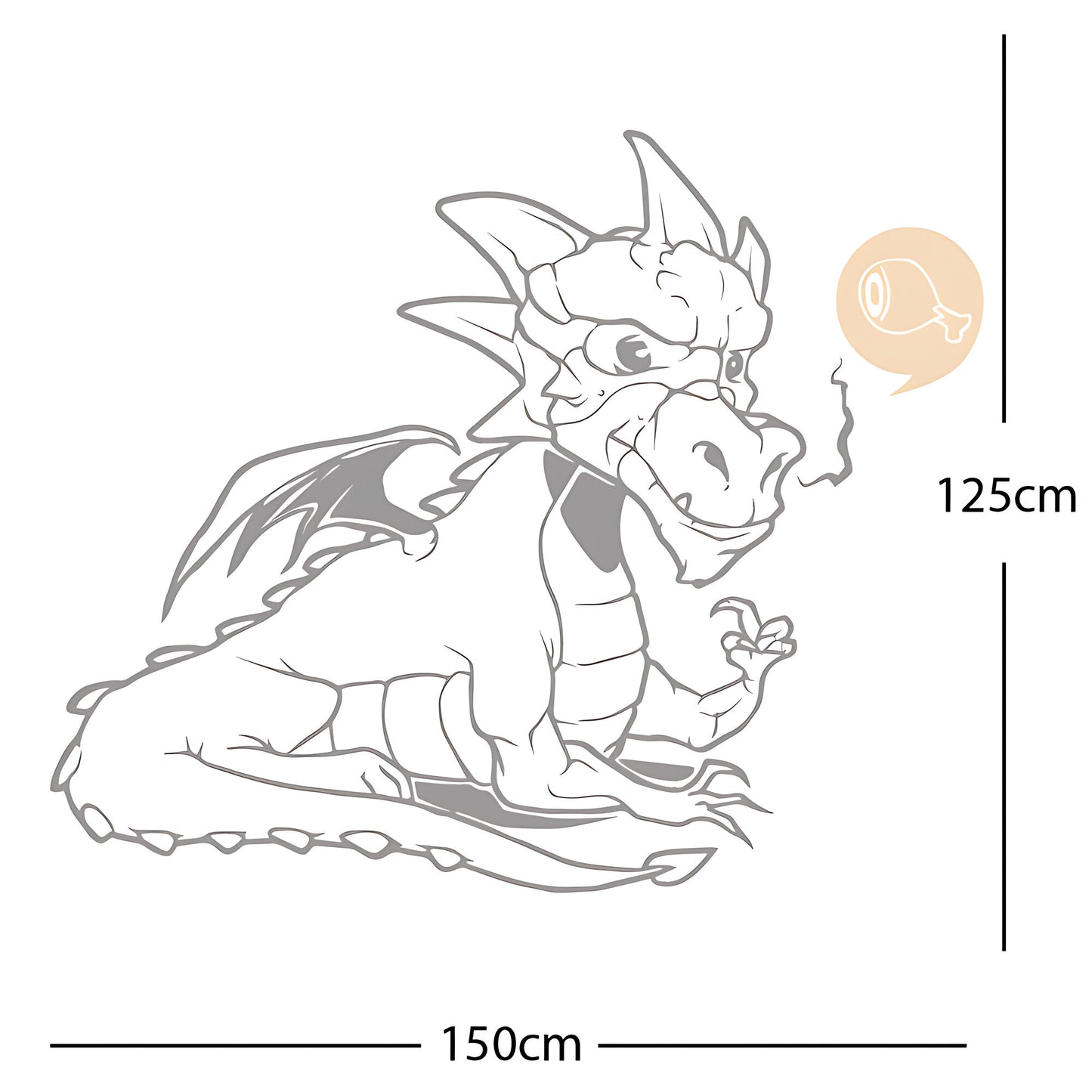 Large Dragon Wall Sticker – Kids Bedroom Fantasy Vinyl Decal