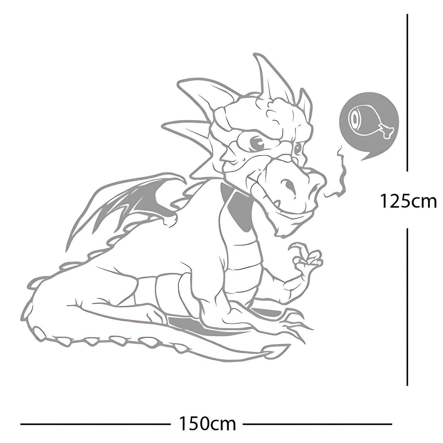 Large Dragon Wall Sticker – Kids Bedroom Fantasy Vinyl Decal
