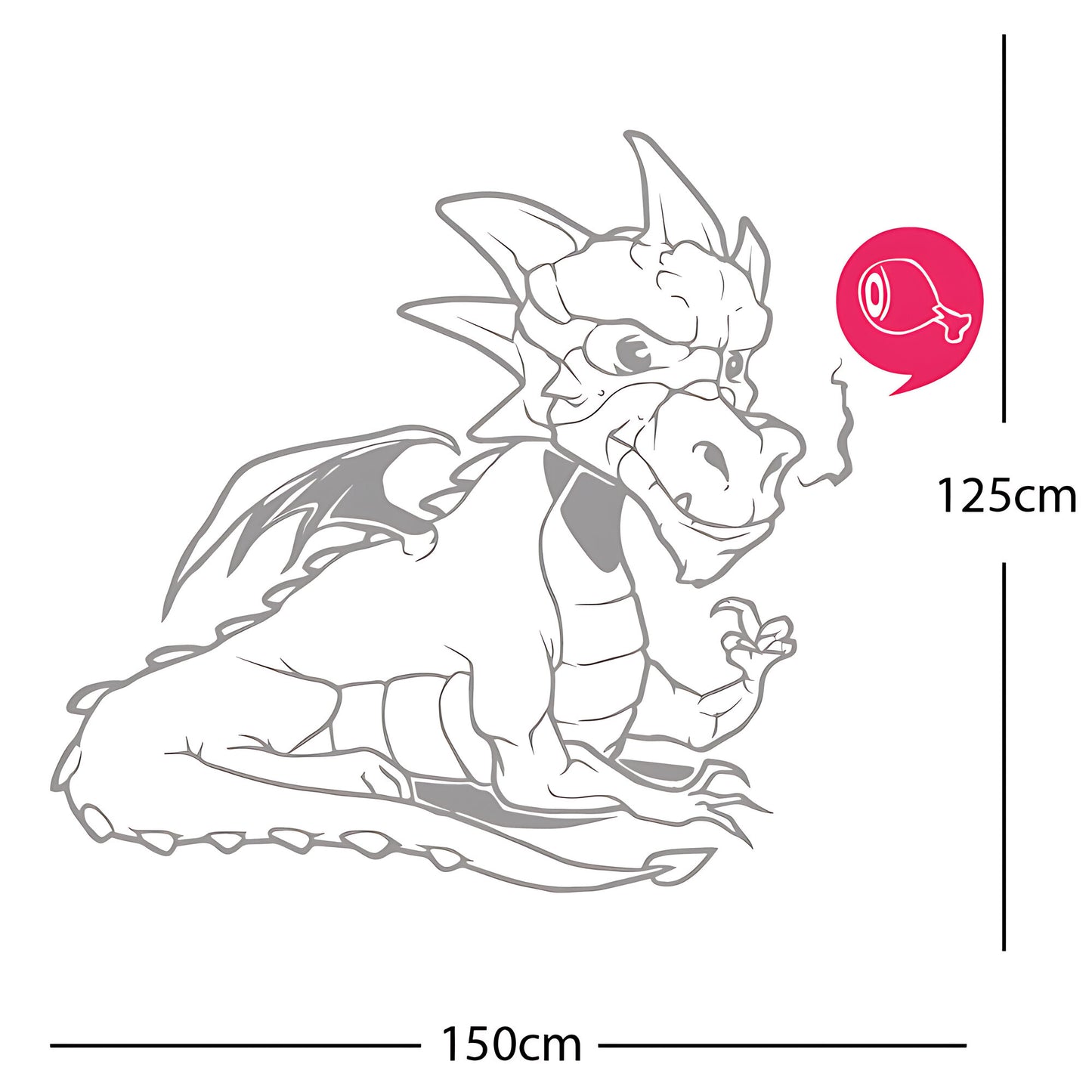 Large Dragon Wall Sticker – Kids Bedroom Fantasy Vinyl Decal