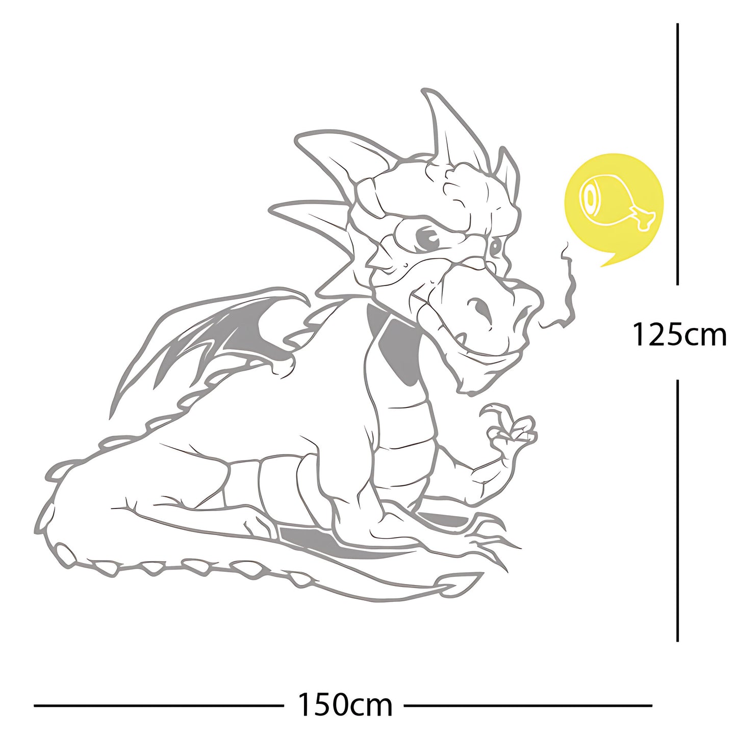 Large Dragon Wall Sticker – Kids Bedroom Fantasy Vinyl Decal