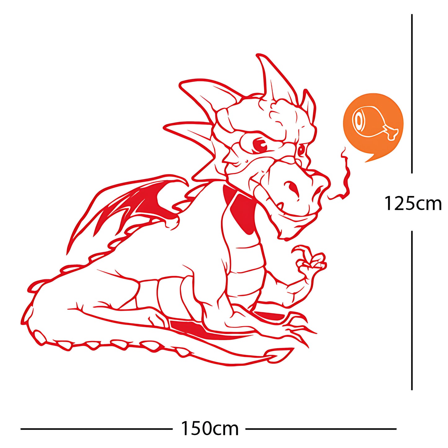 Large Dragon Wall Sticker – Kids Bedroom Fantasy Vinyl Decal