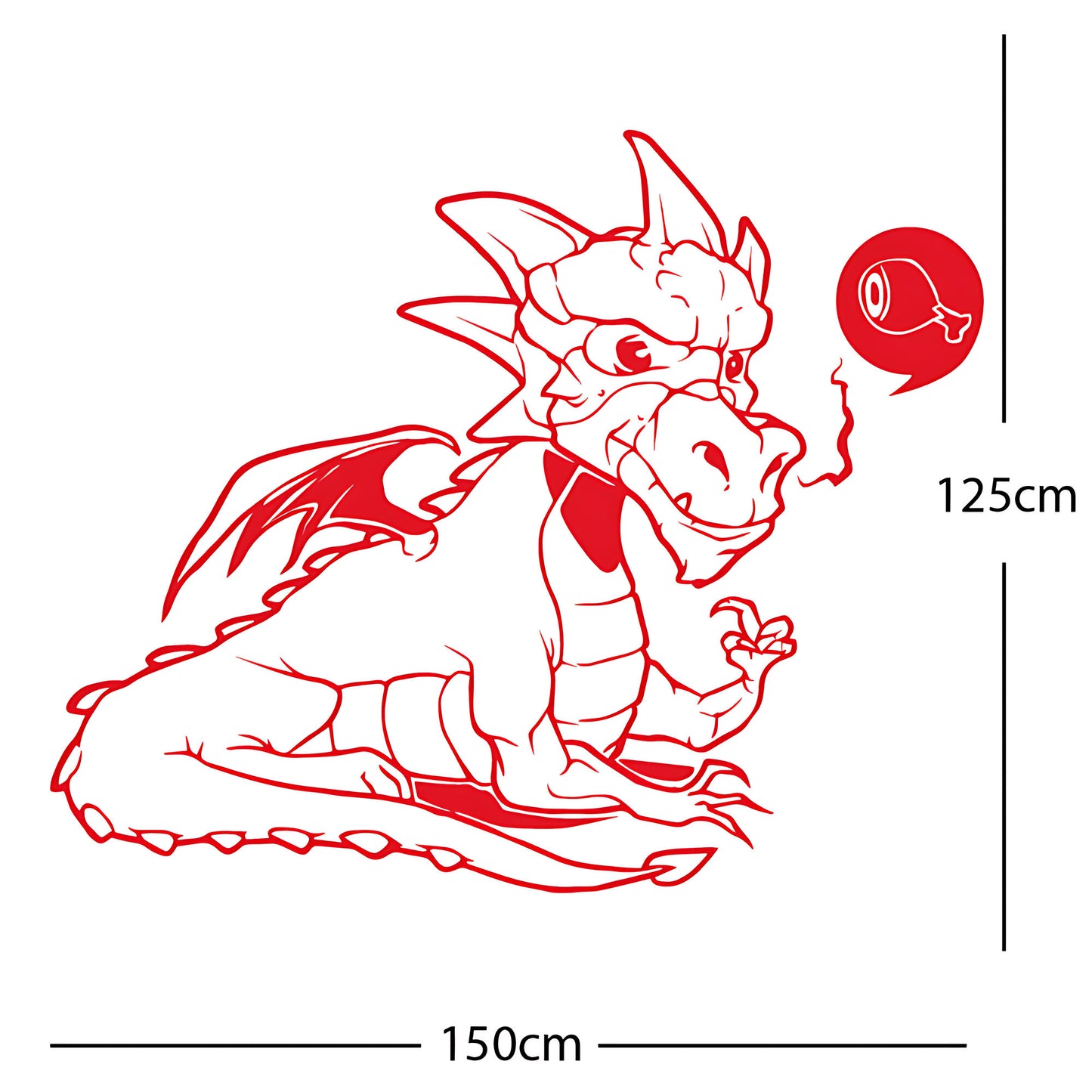 Large Dragon Wall Sticker – Kids Bedroom Fantasy Vinyl Decal