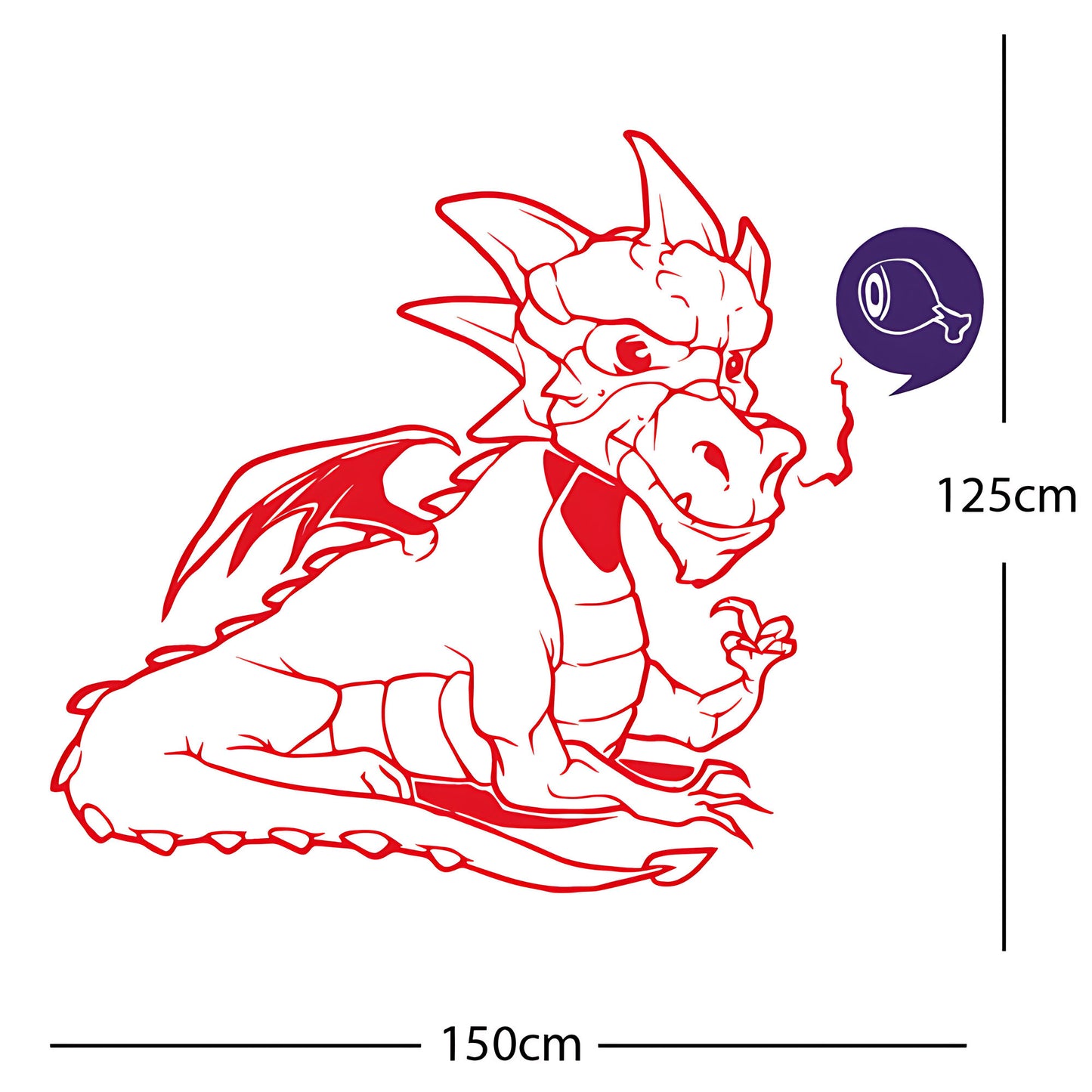 Large Dragon Wall Sticker – Kids Bedroom Fantasy Vinyl Decal
