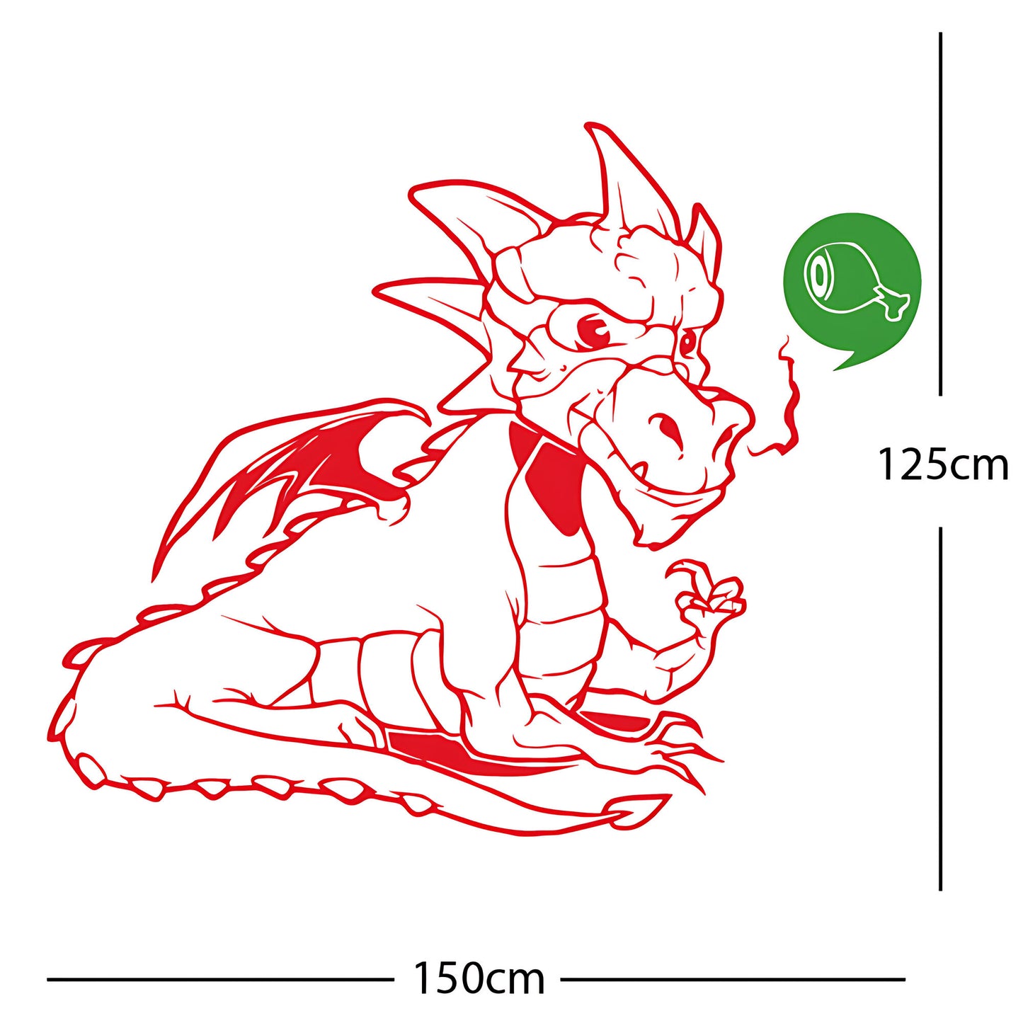 Large Dragon Wall Sticker – Kids Bedroom Fantasy Vinyl Decal