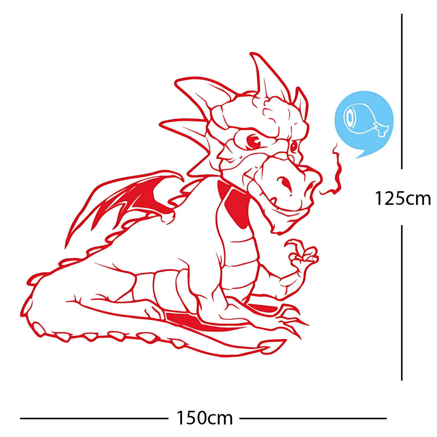 Large Dragon Wall Sticker – Kids Bedroom Fantasy Vinyl Decal