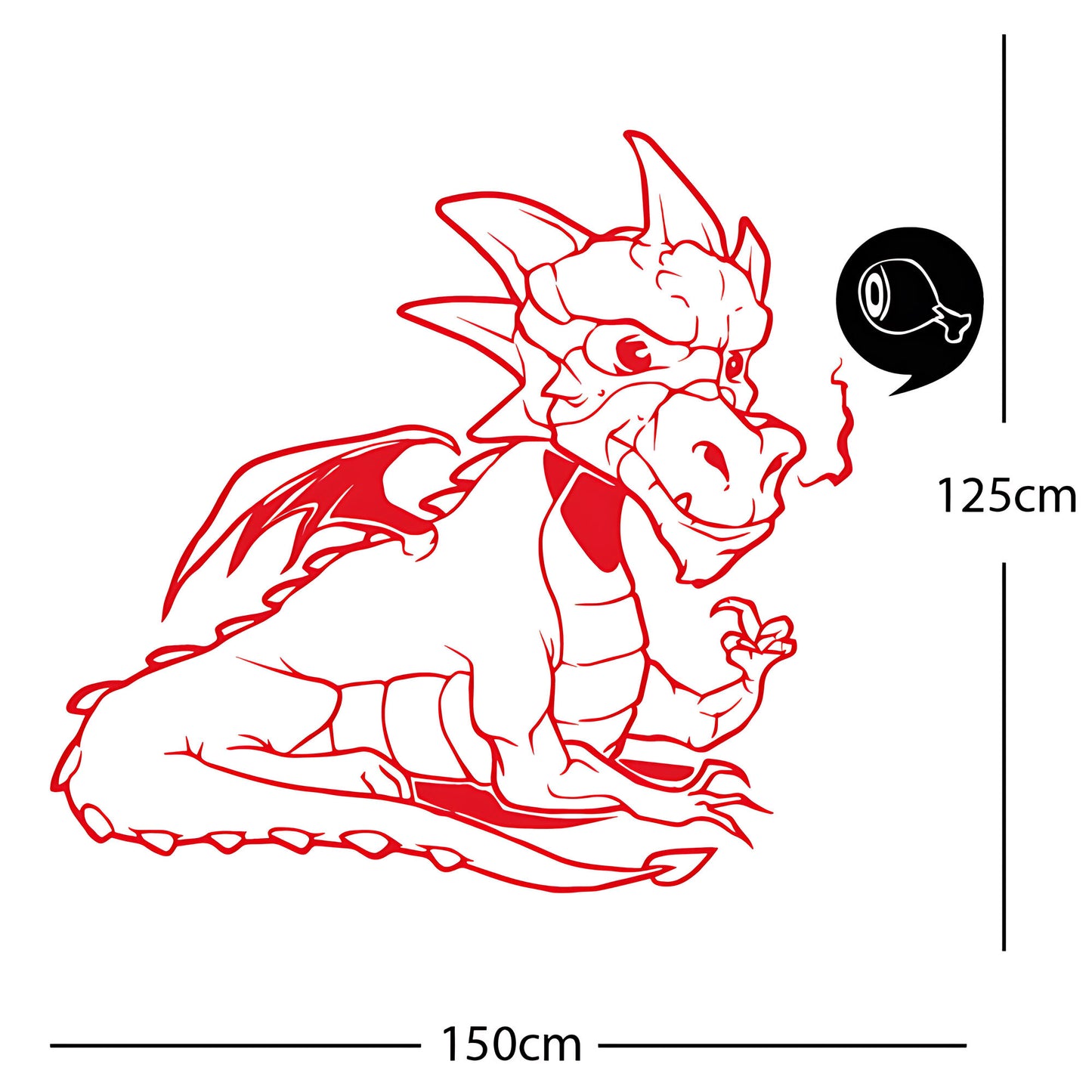 Large Dragon Wall Sticker – Kids Bedroom Fantasy Vinyl Decal