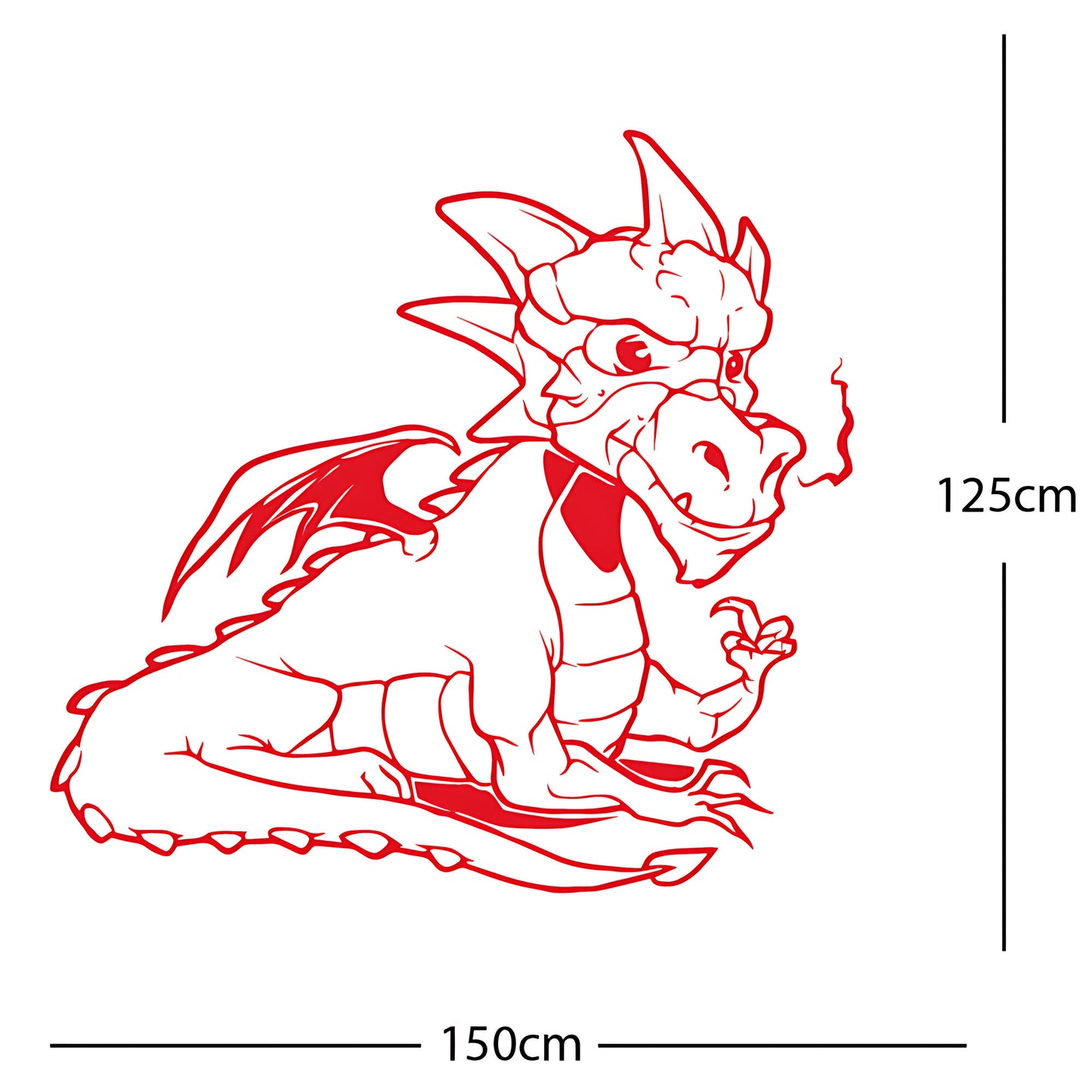 Large Dragon Wall Sticker – Kids Bedroom Fantasy Vinyl Decal