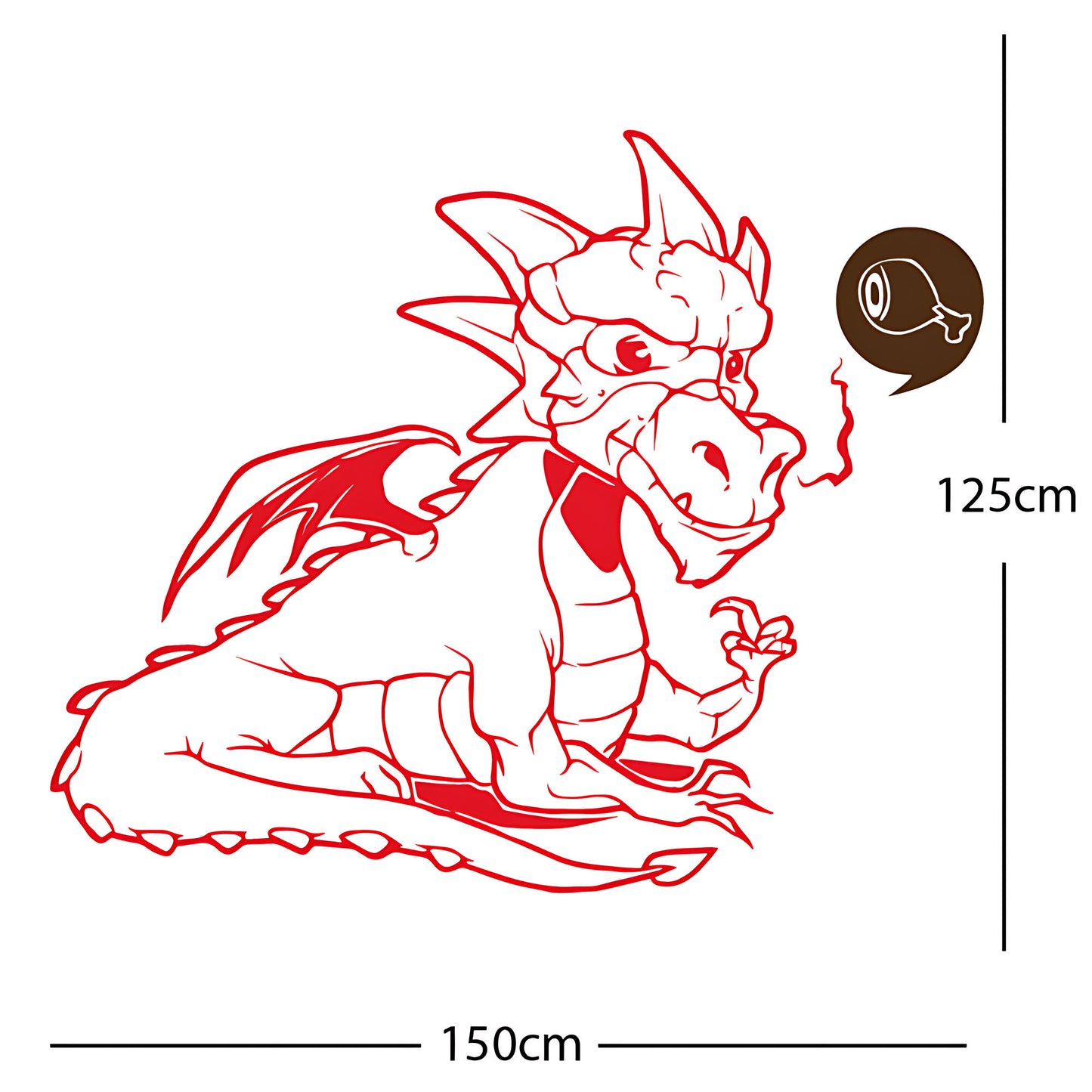 Large Dragon Wall Sticker – Kids Bedroom Fantasy Vinyl Decal