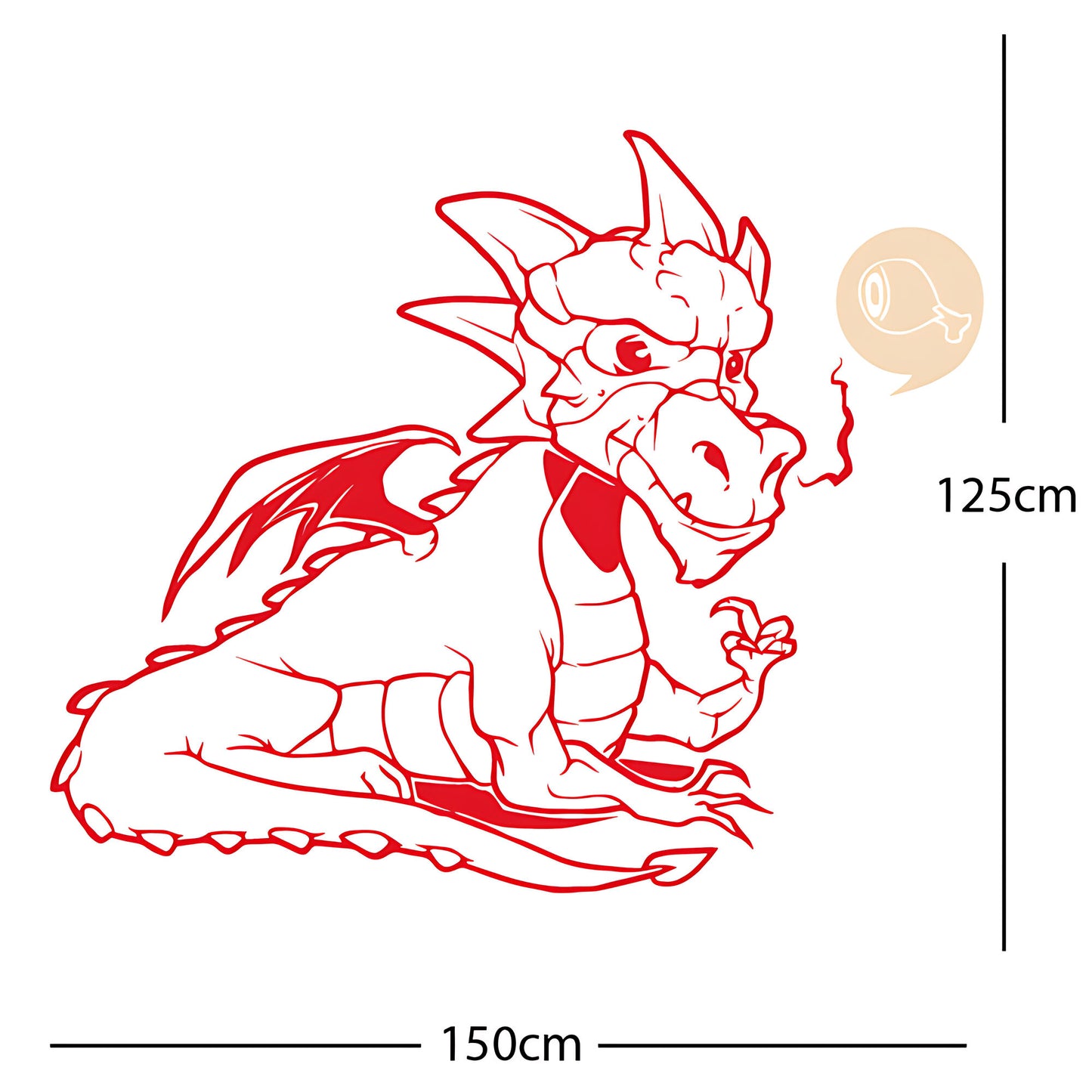 Large Dragon Wall Sticker – Kids Bedroom Fantasy Vinyl Decal