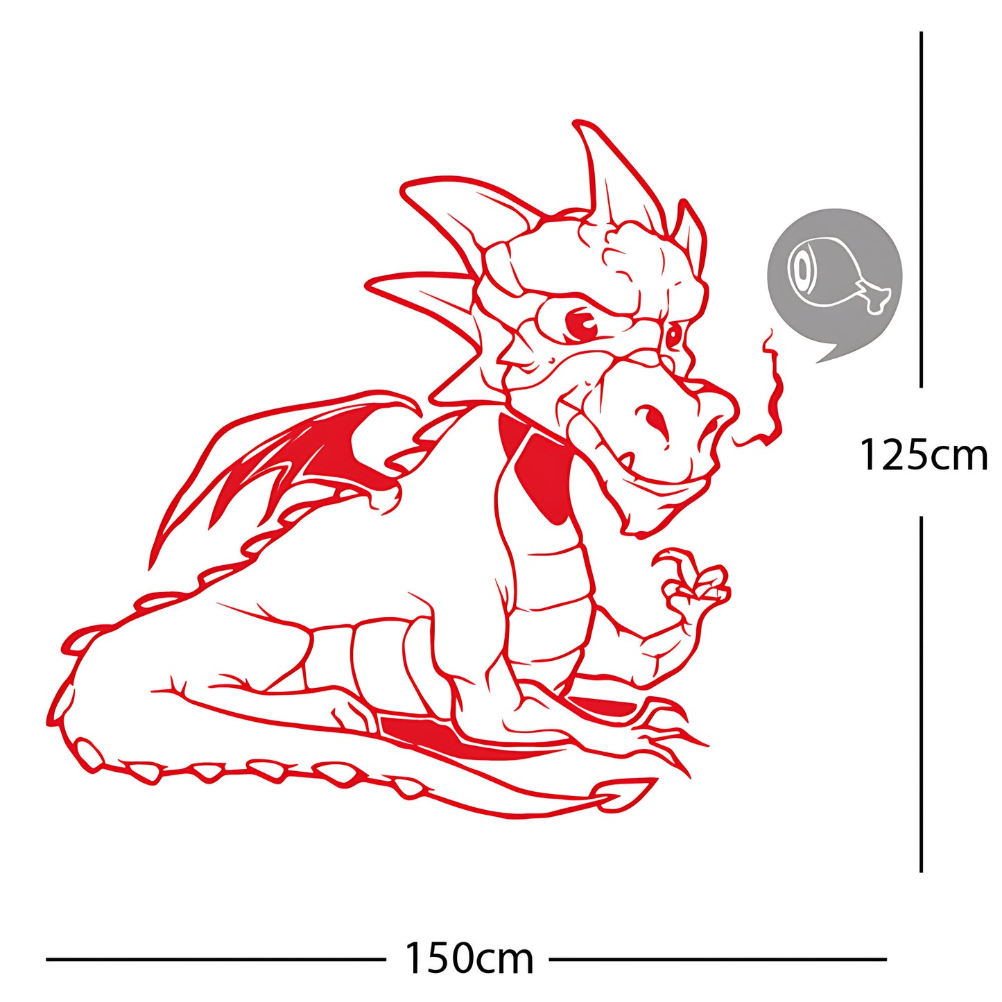 Large Dragon Wall Sticker – Kids Bedroom Fantasy Vinyl Decal