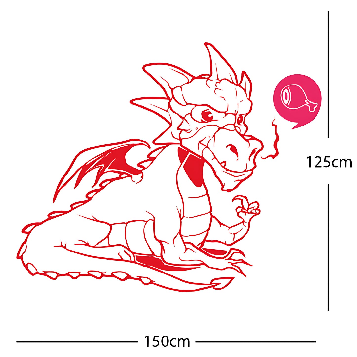 Large Dragon Wall Sticker – Kids Bedroom Fantasy Vinyl Decal