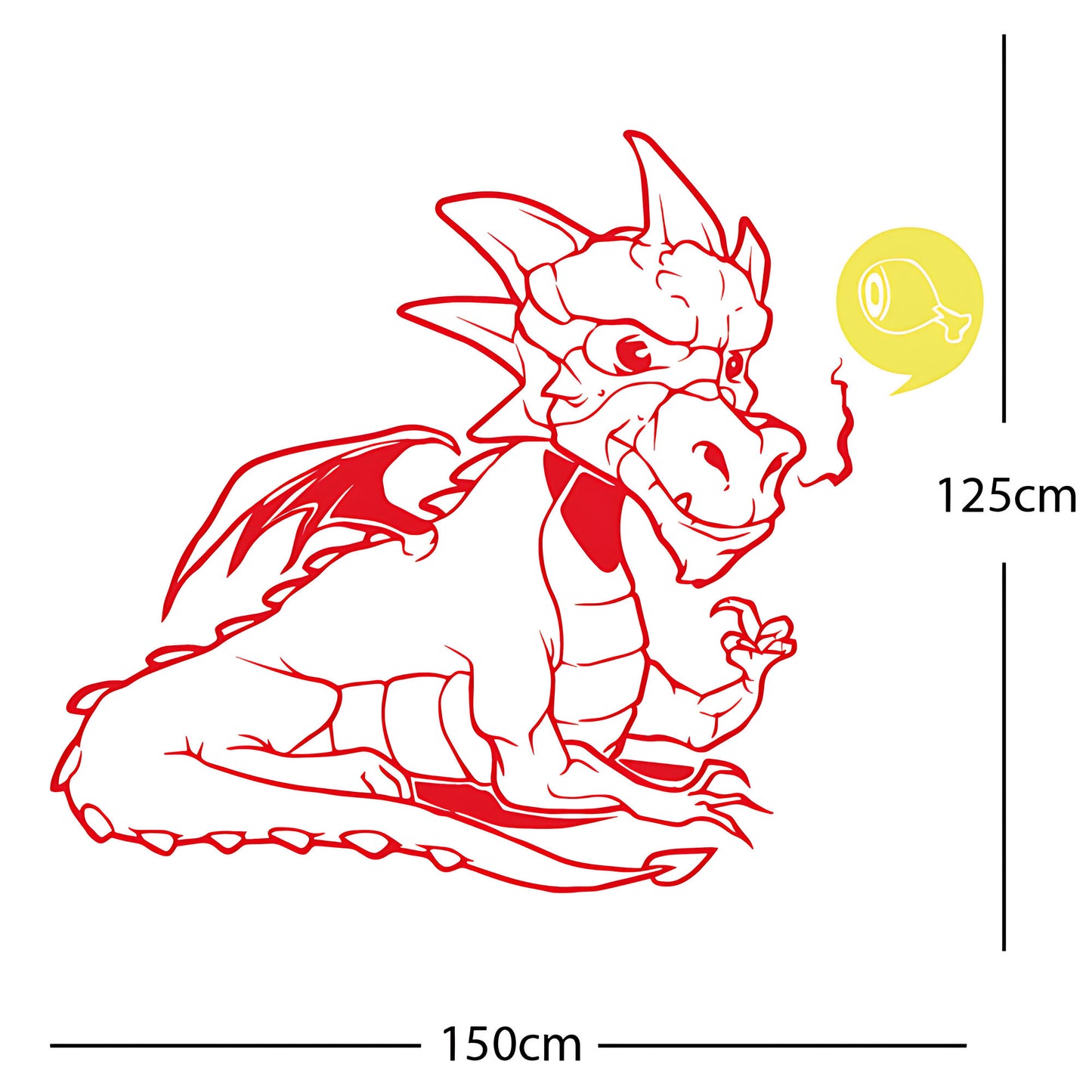 Large Dragon Wall Sticker – Kids Bedroom Fantasy Vinyl Decal