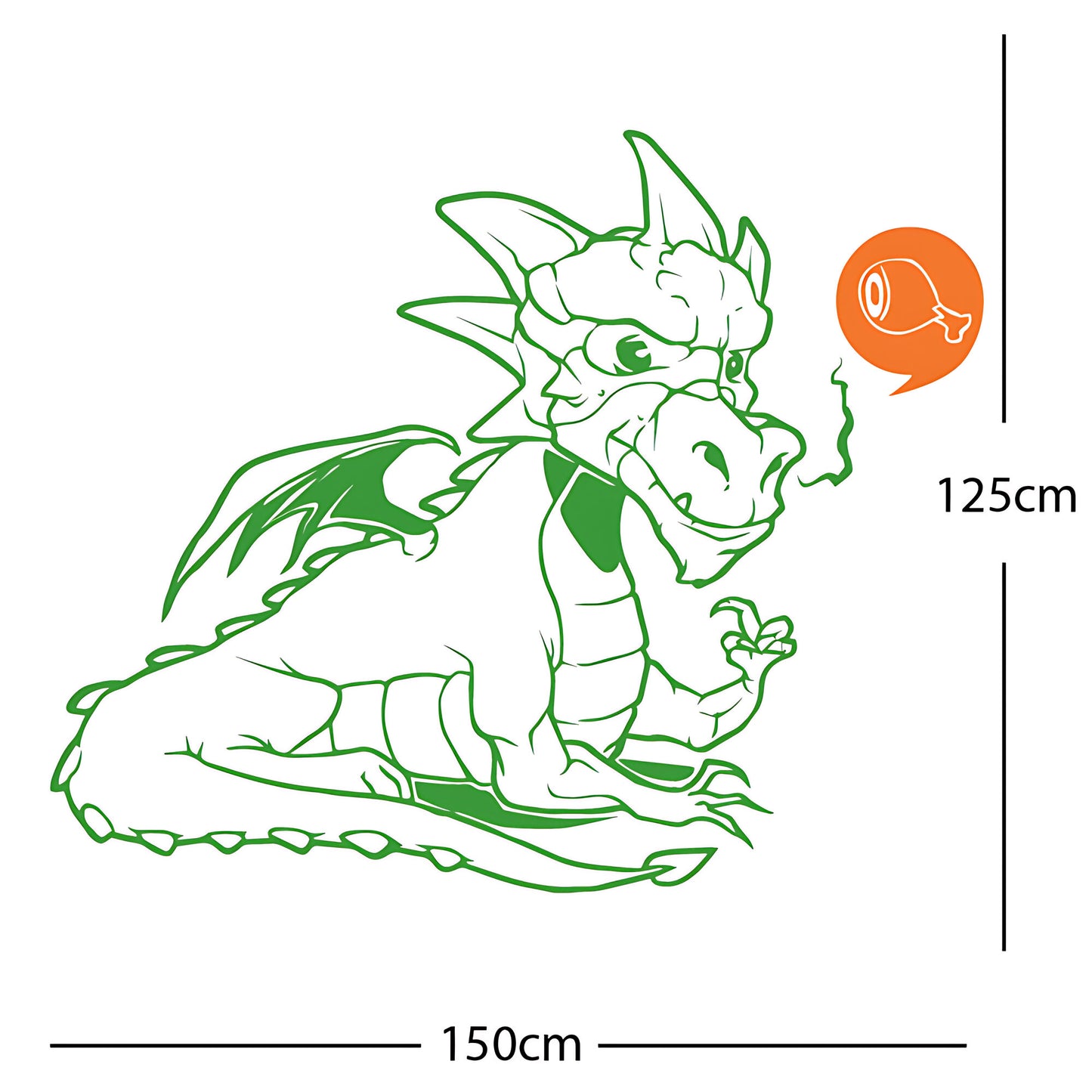 Large Dragon Wall Sticker – Kids Bedroom Fantasy Vinyl Decal