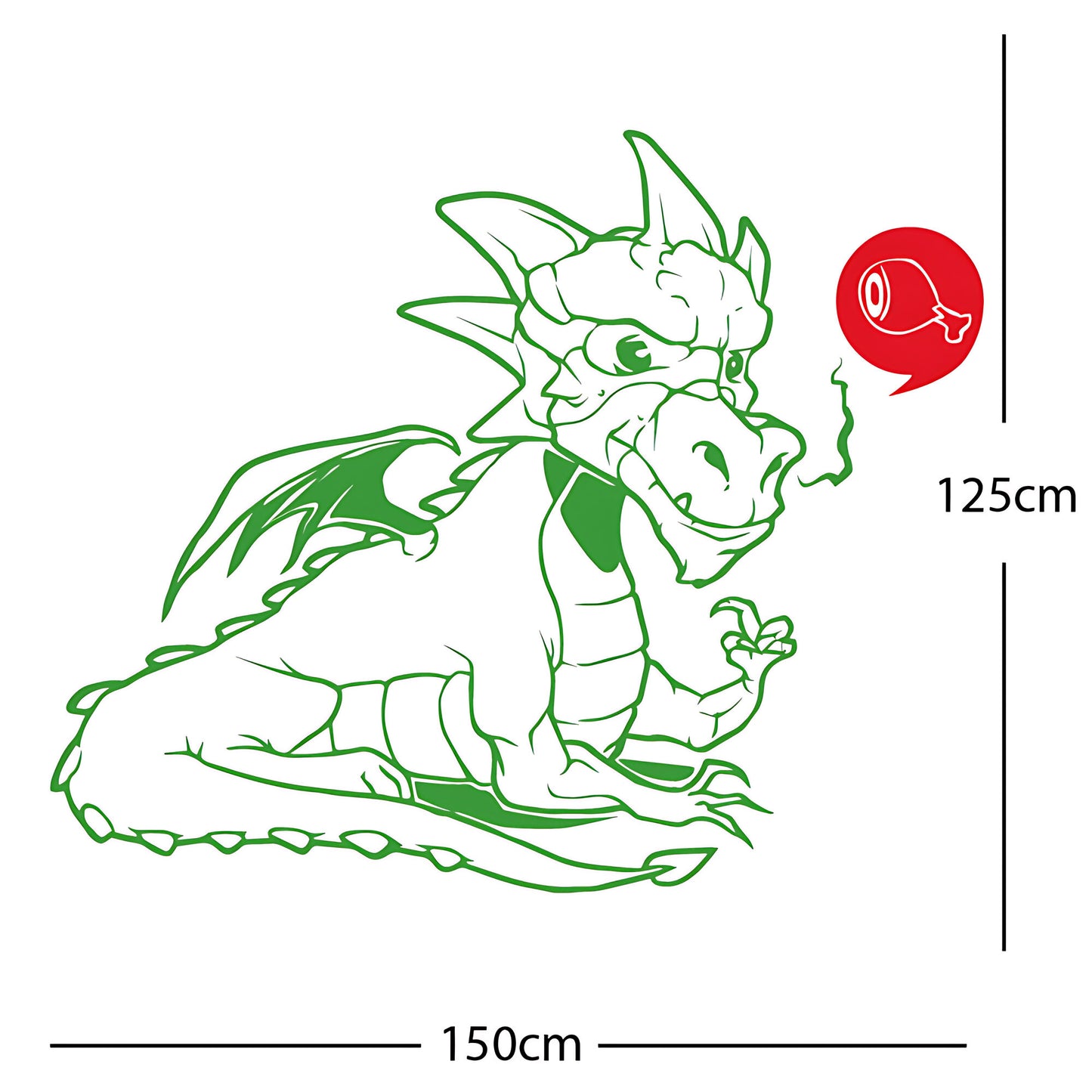 Large Dragon Wall Sticker – Kids Bedroom Fantasy Vinyl Decal