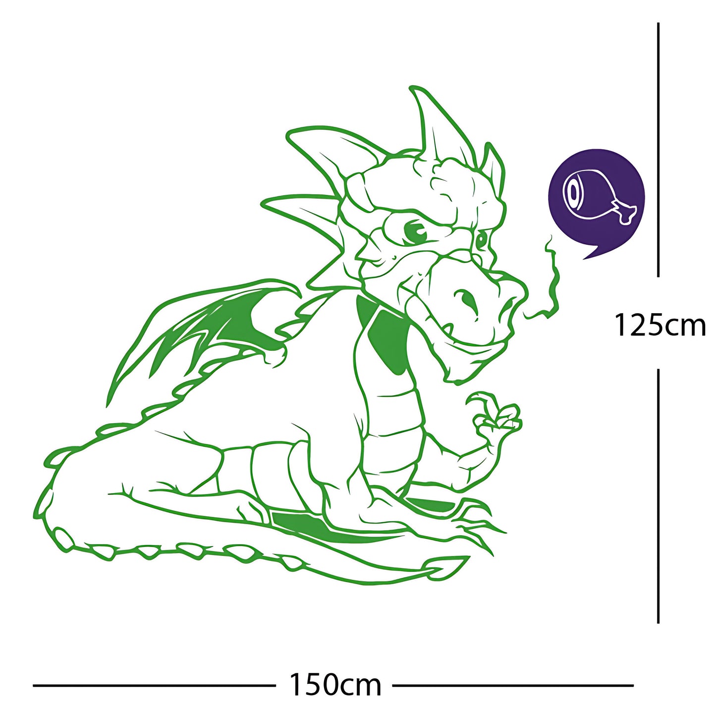 Large Dragon Wall Sticker – Kids Bedroom Fantasy Vinyl Decal