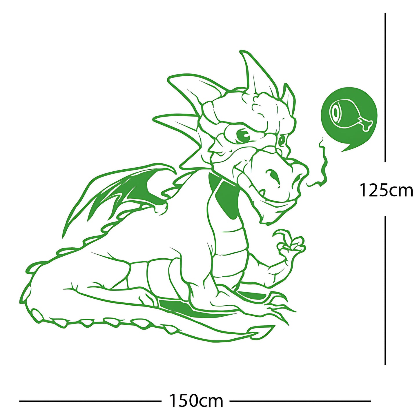 Large Dragon Wall Sticker – Kids Bedroom Fantasy Vinyl Decal