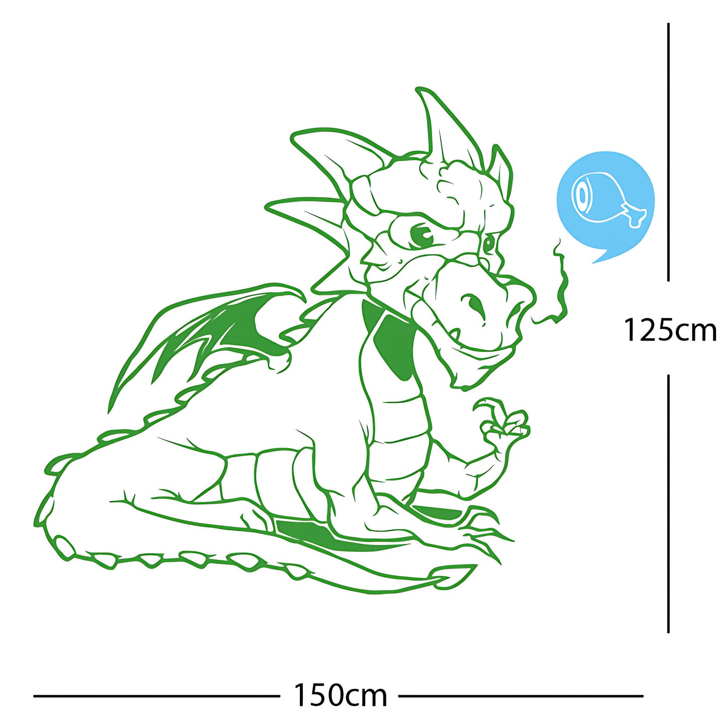 Large Dragon Wall Sticker – Kids Bedroom Fantasy Vinyl Decal