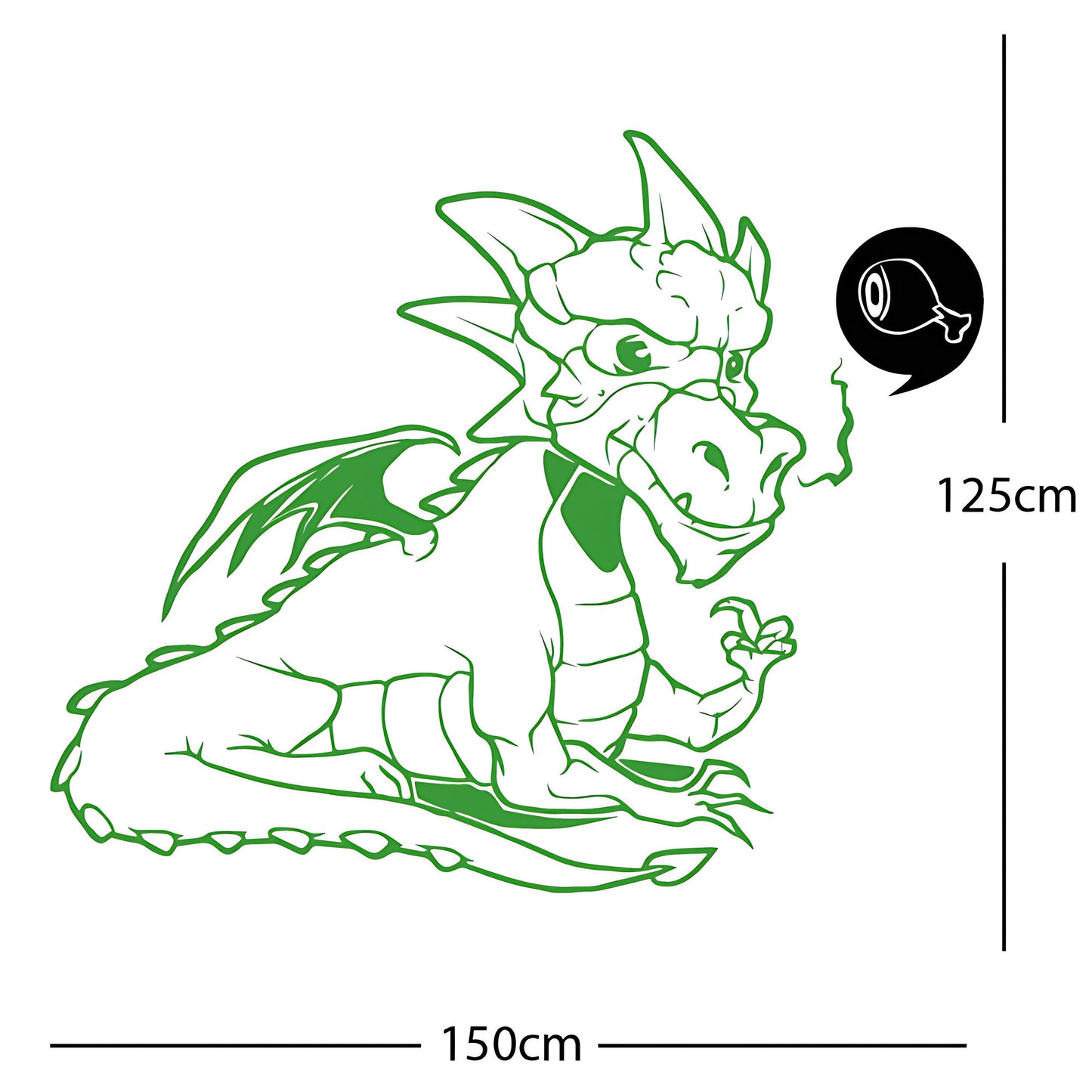 Large Dragon Wall Sticker – Kids Bedroom Fantasy Vinyl Decal