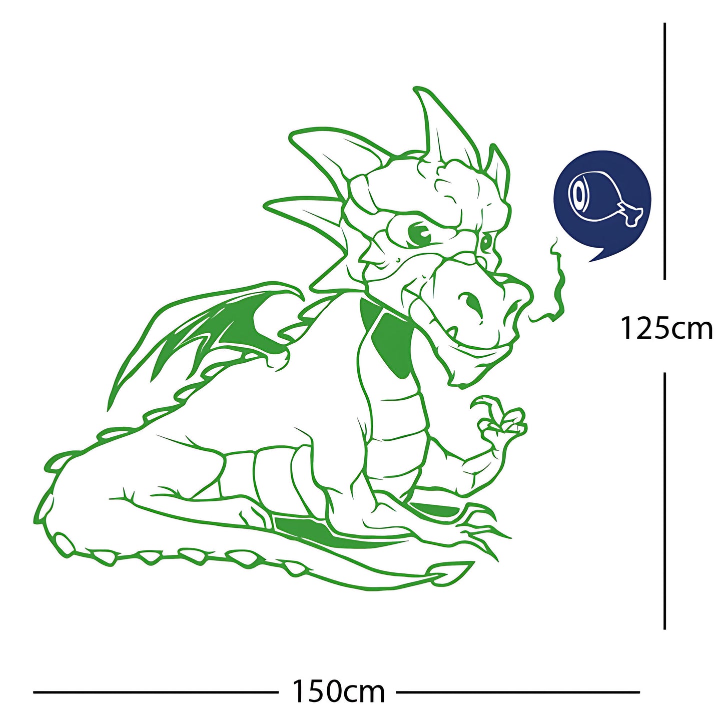 Large Dragon Wall Sticker – Kids Bedroom Fantasy Vinyl Decal