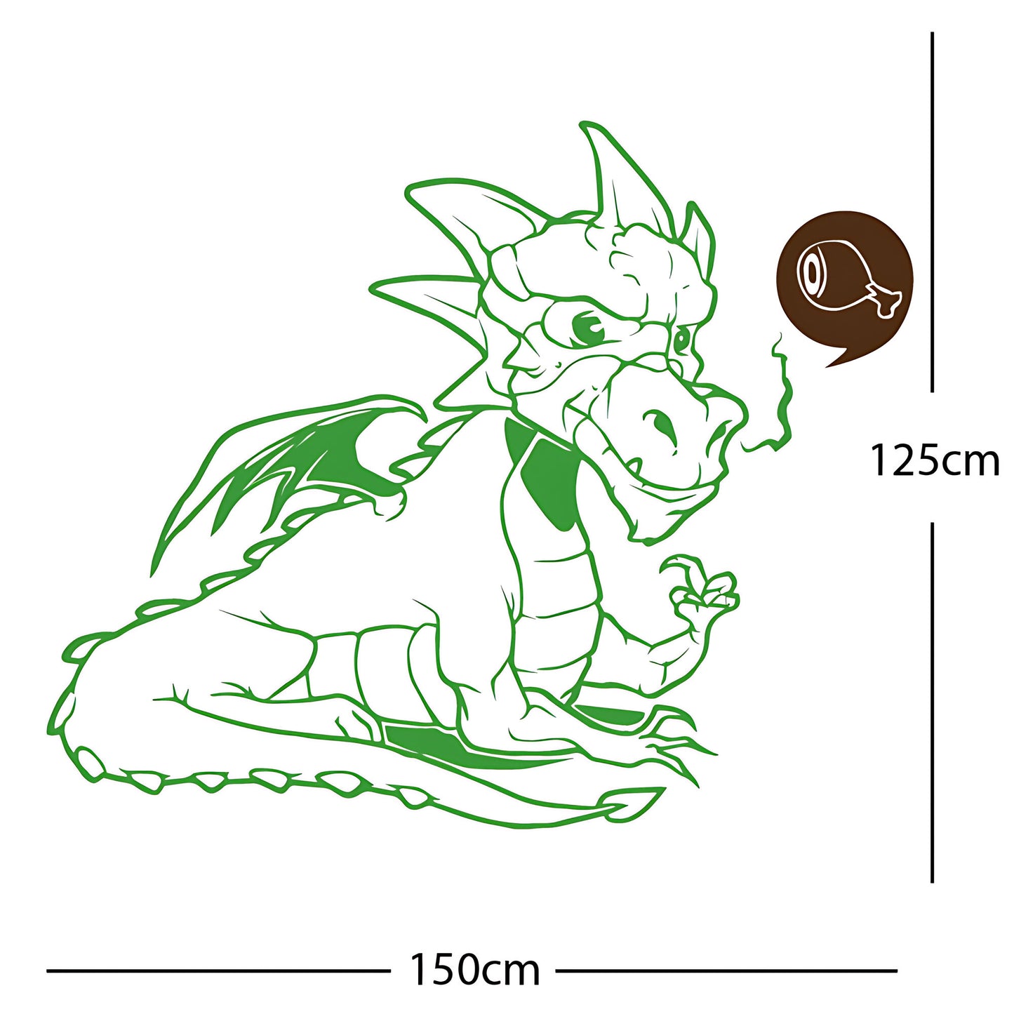 Large Dragon Wall Sticker – Kids Bedroom Fantasy Vinyl Decal