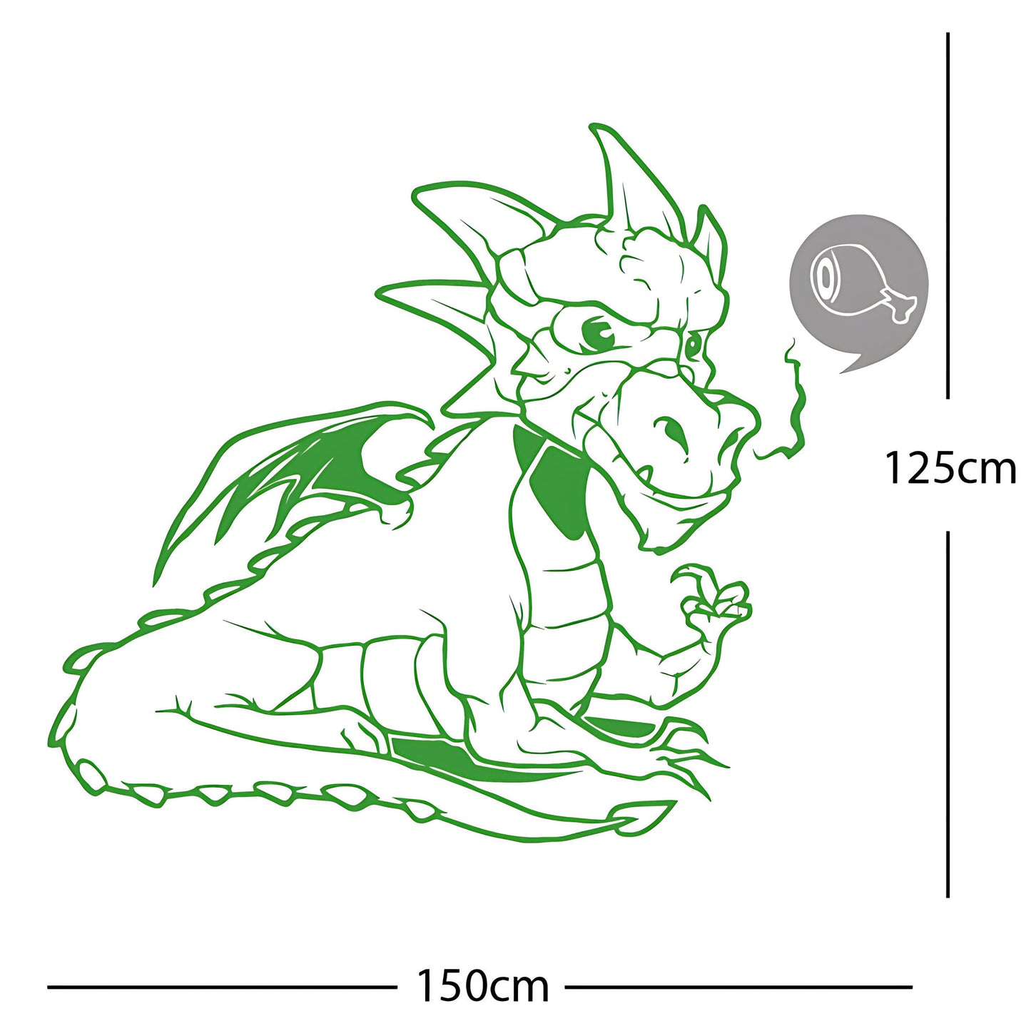 Large Dragon Wall Sticker – Kids Bedroom Fantasy Vinyl Decal