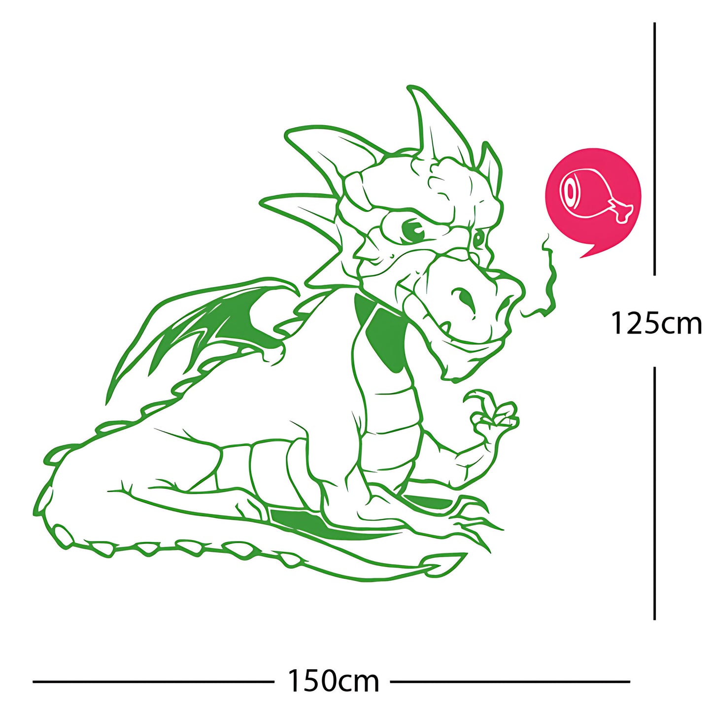 Large Dragon Wall Sticker – Kids Bedroom Fantasy Vinyl Decal