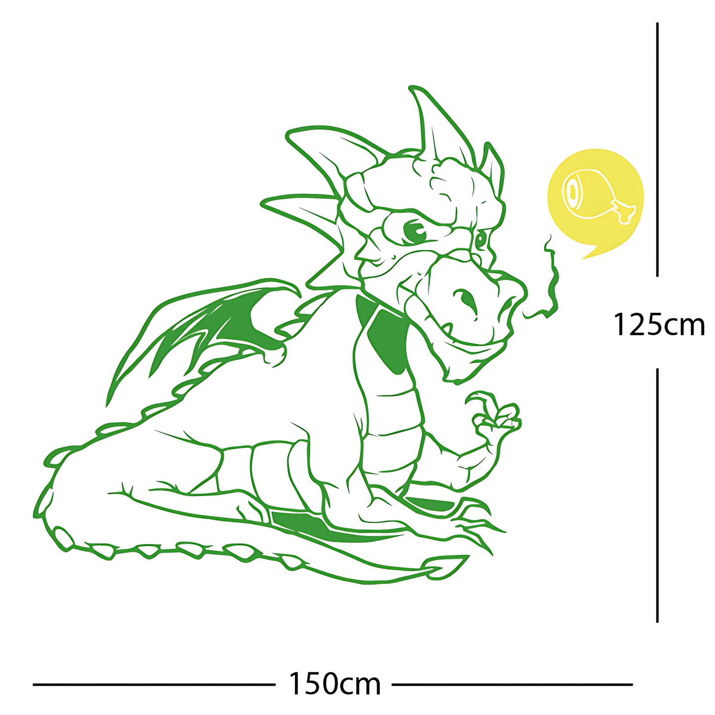 Large Dragon Wall Sticker – Kids Bedroom Fantasy Vinyl Decal