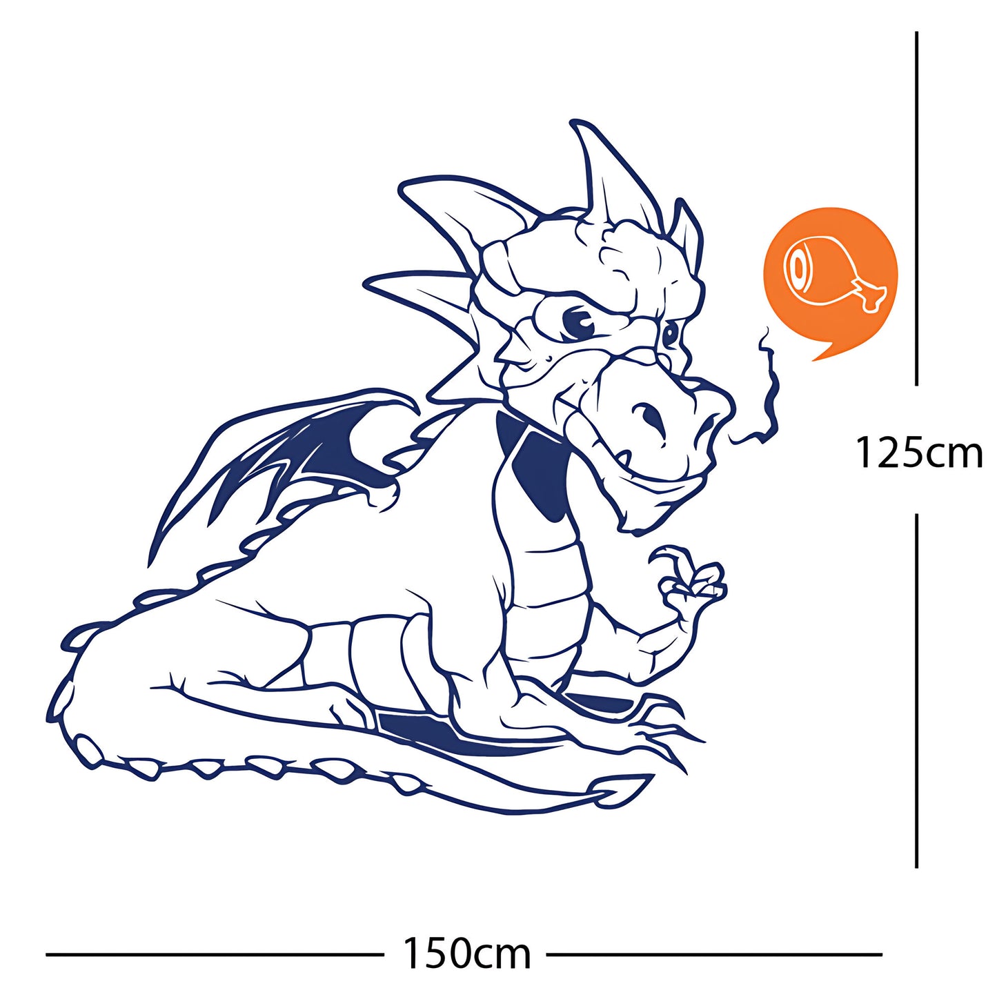 Large Dragon Wall Sticker – Kids Bedroom Fantasy Vinyl Decal