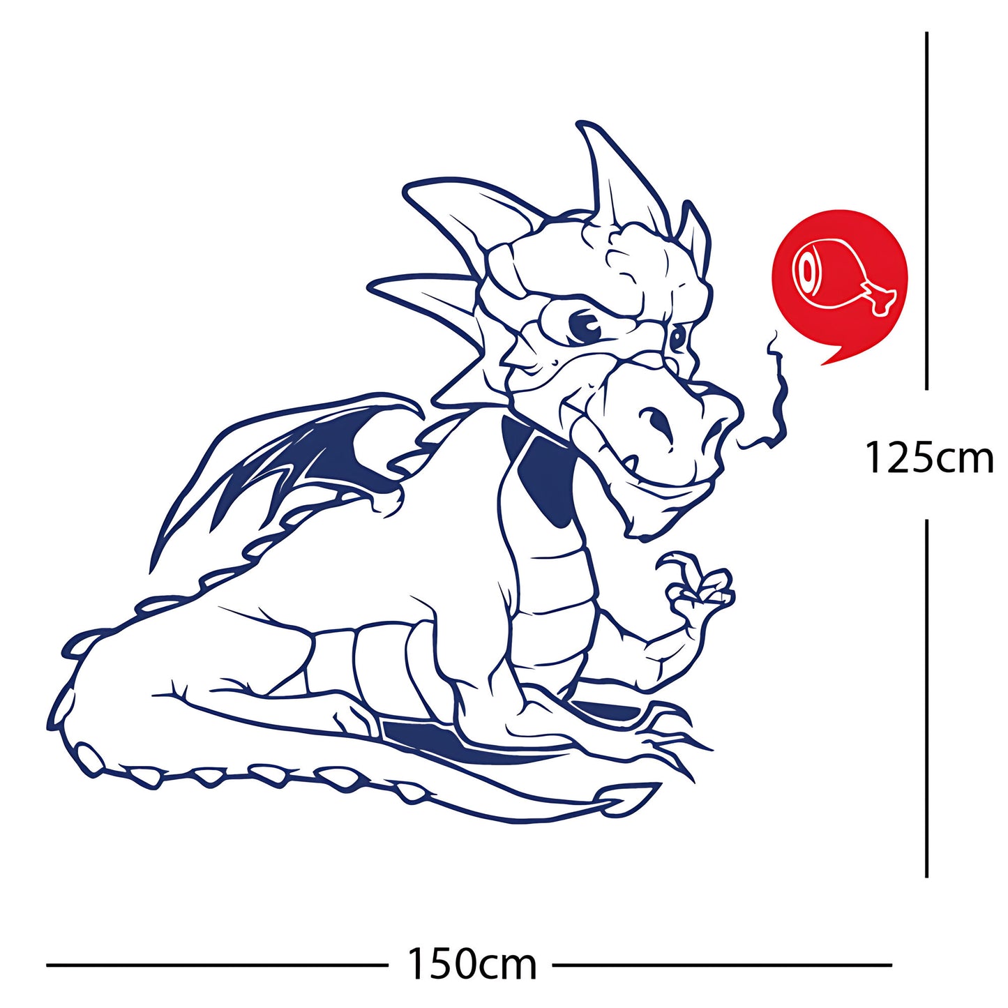 Large Dragon Wall Sticker – Kids Bedroom Fantasy Vinyl Decal