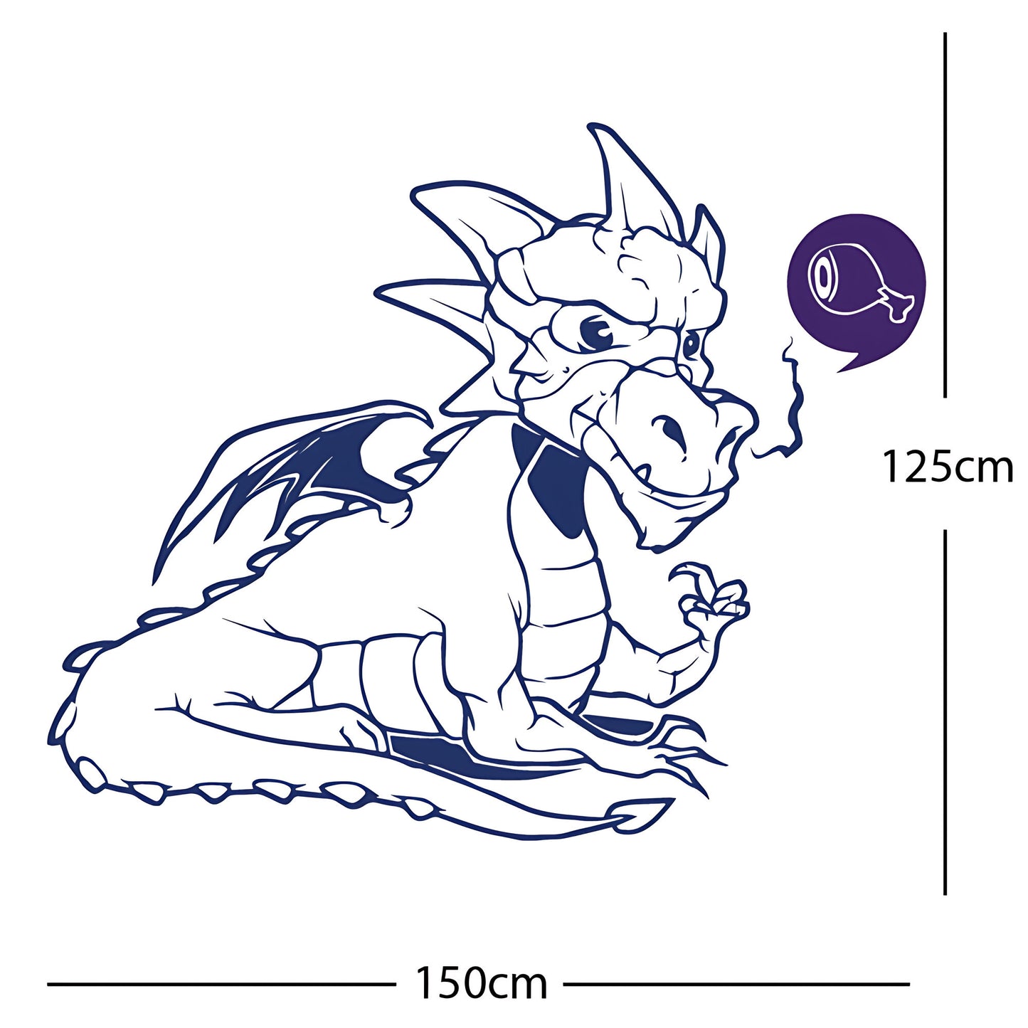 Large Dragon Wall Sticker – Kids Bedroom Fantasy Vinyl Decal