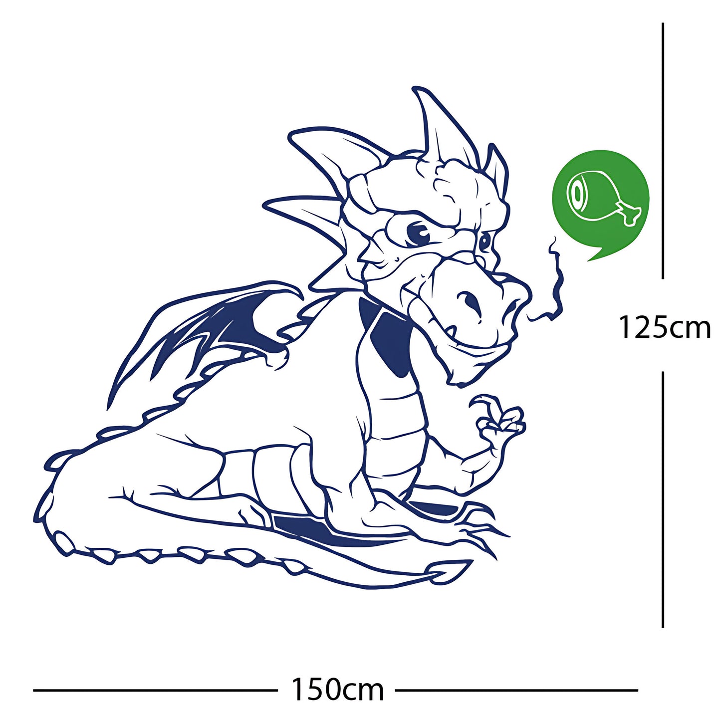 Large Dragon Wall Sticker – Kids Bedroom Fantasy Vinyl Decal