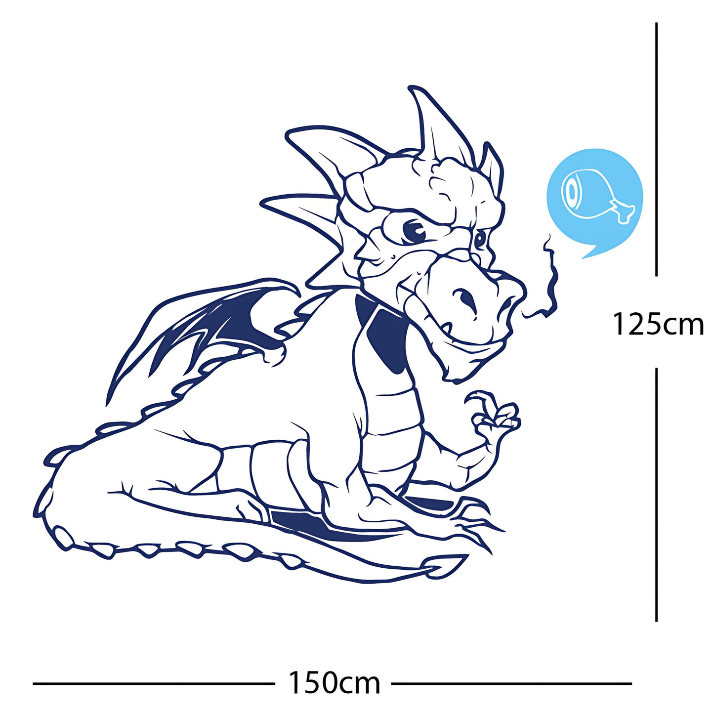 Large Dragon Wall Sticker – Kids Bedroom Fantasy Vinyl Decal