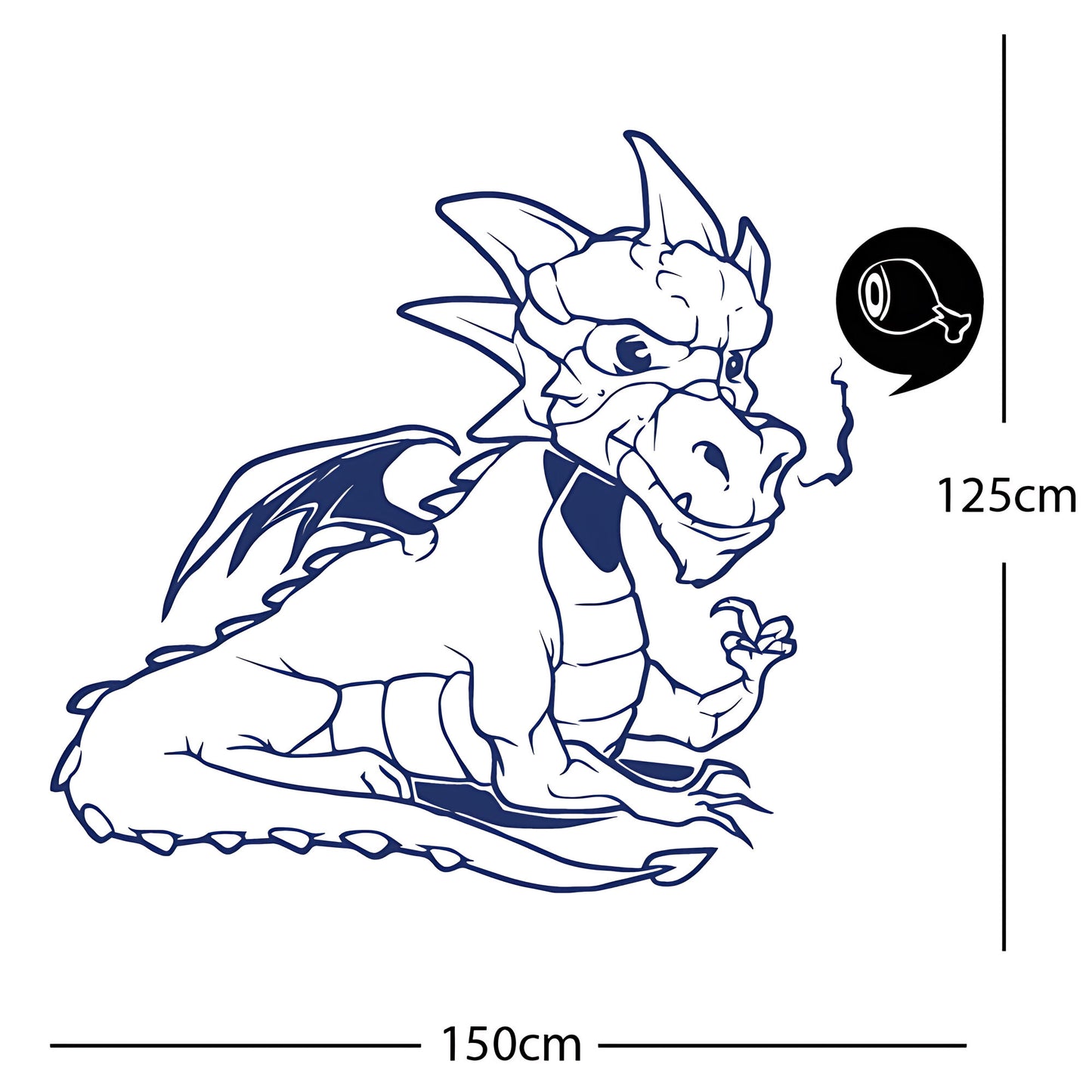 Large Dragon Wall Sticker – Kids Bedroom Fantasy Vinyl Decal