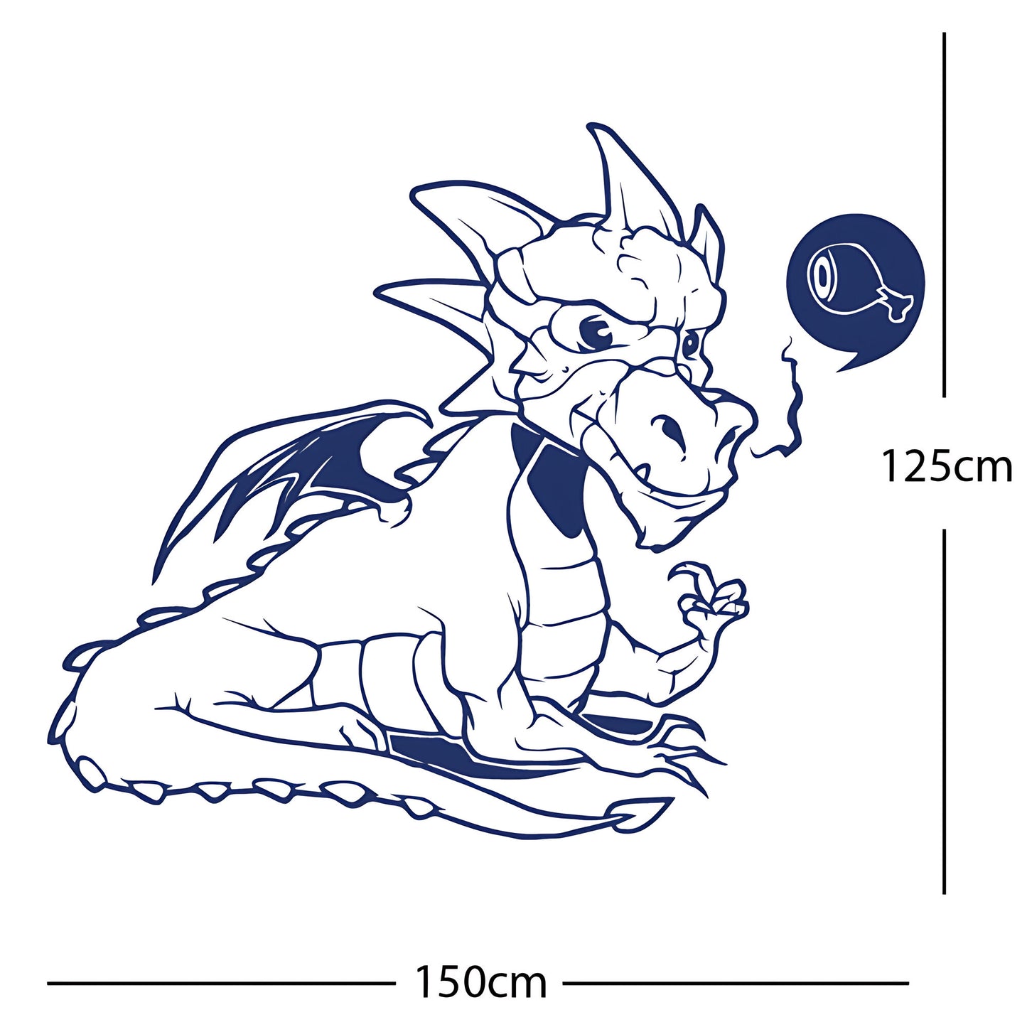Large Dragon Wall Sticker – Kids Bedroom Fantasy Vinyl Decal