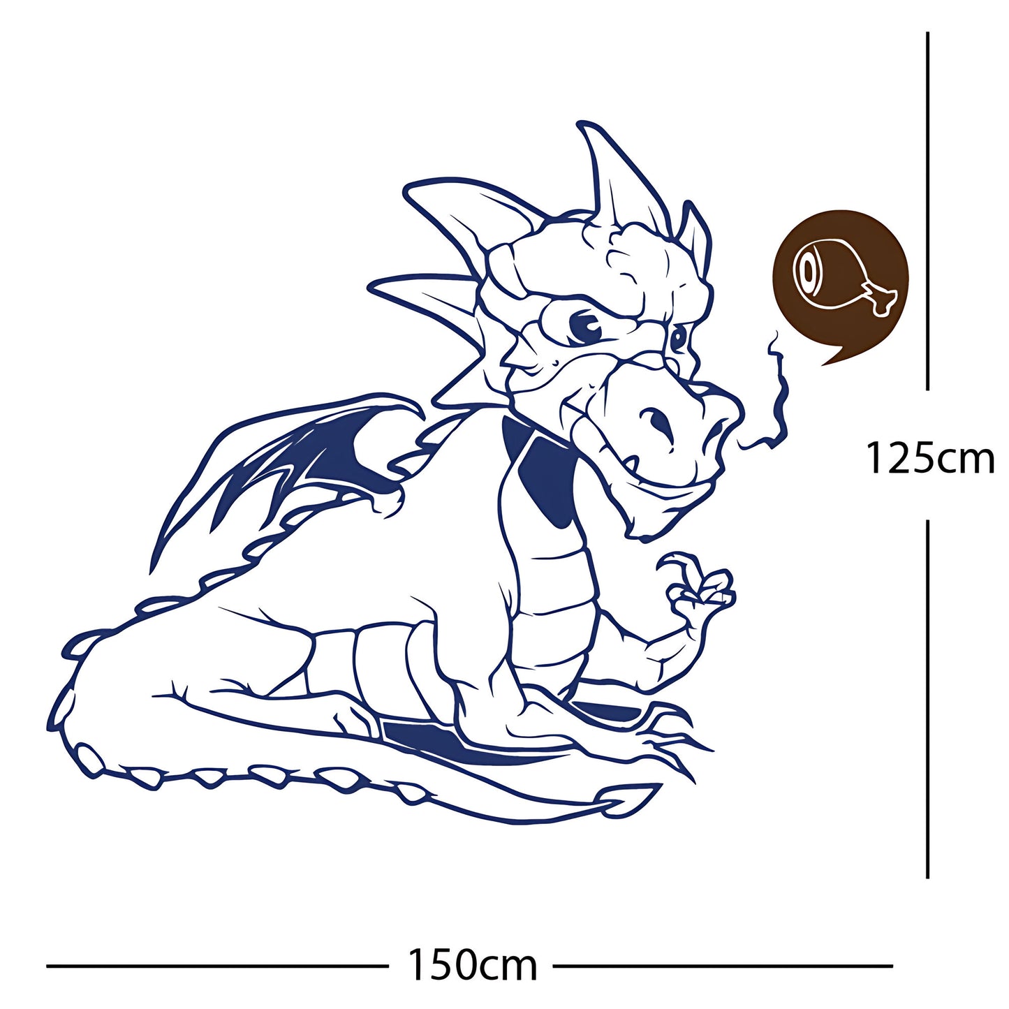 Large Dragon Wall Sticker – Kids Bedroom Fantasy Vinyl Decal