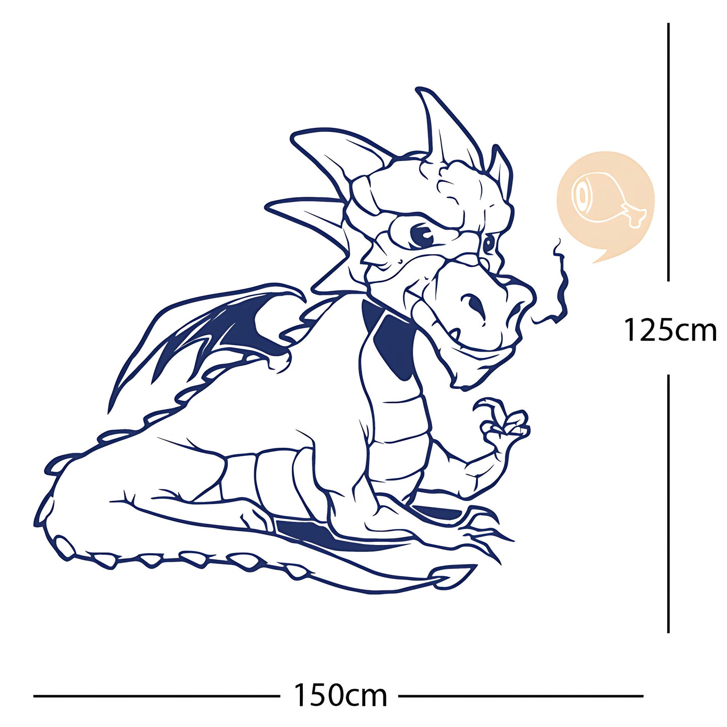 Large Dragon Wall Sticker – Kids Bedroom Fantasy Vinyl Decal