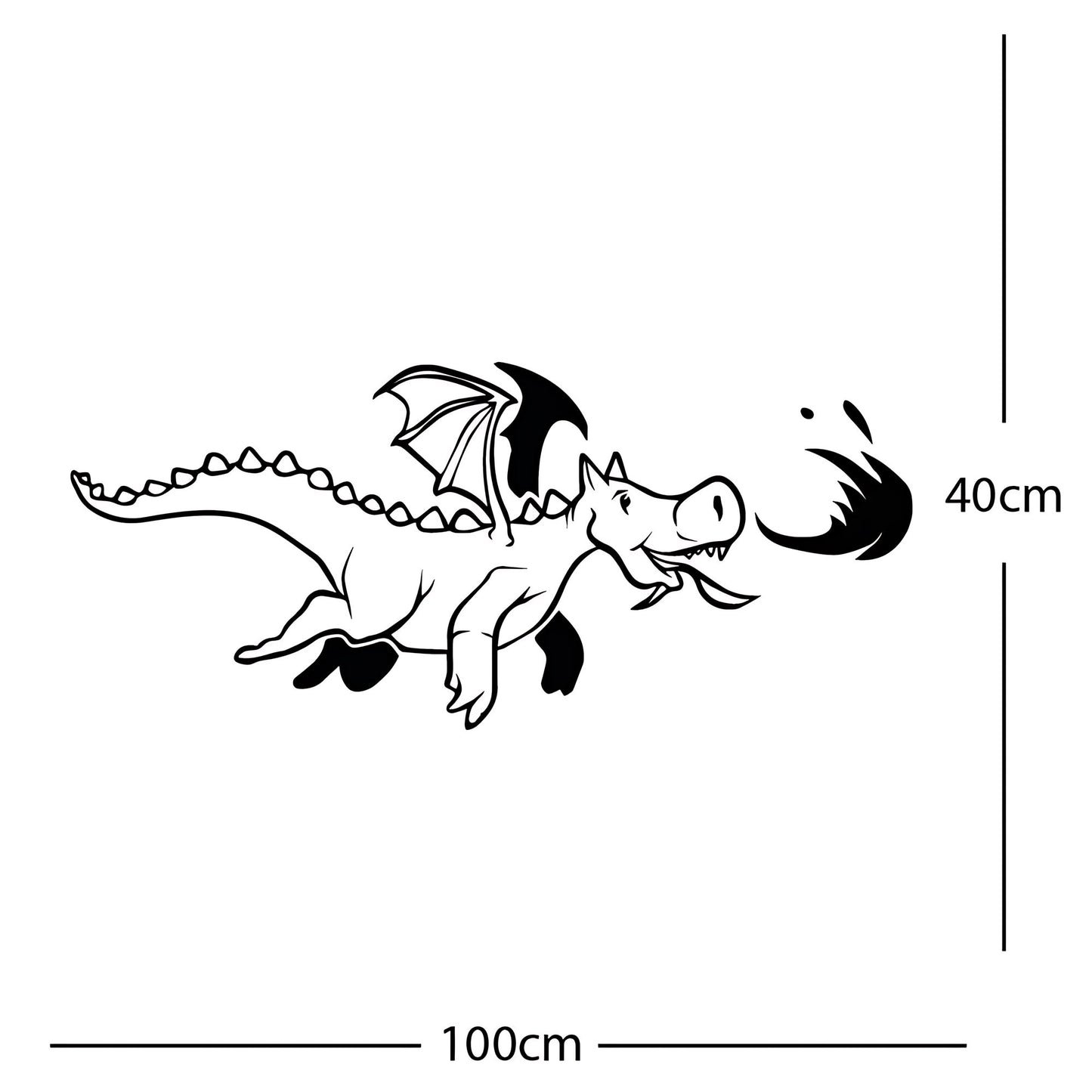 Dragon with Flames Wall Sticker – Fantasy Kids Bedroom Decal