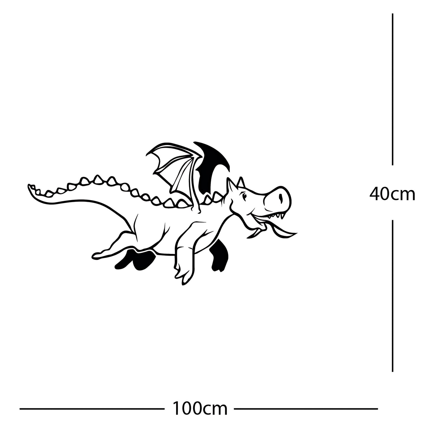 Dragon with Flames Wall Sticker – Fantasy Kids Bedroom Decal