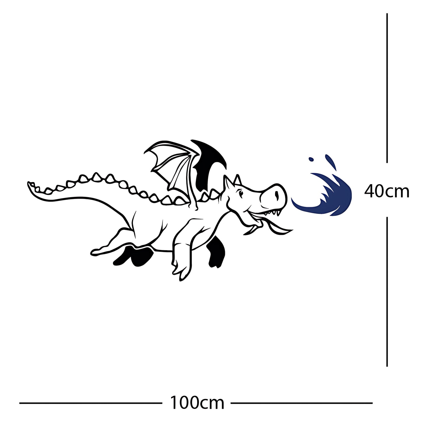 Dragon with Flames Wall Sticker – Fantasy Kids Bedroom Decal
