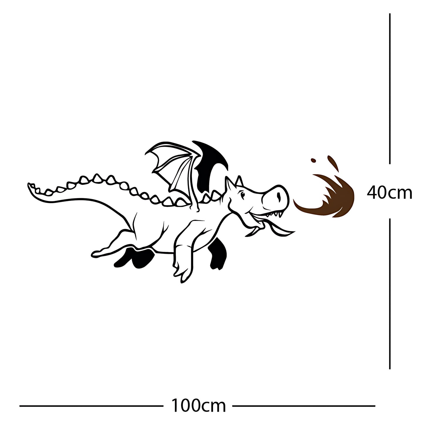 Dragon with Flames Wall Sticker – Fantasy Kids Bedroom Decal