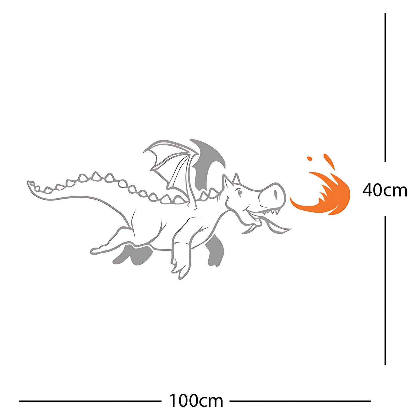 Dragon with Flames Wall Sticker – Fantasy Kids Bedroom Decal