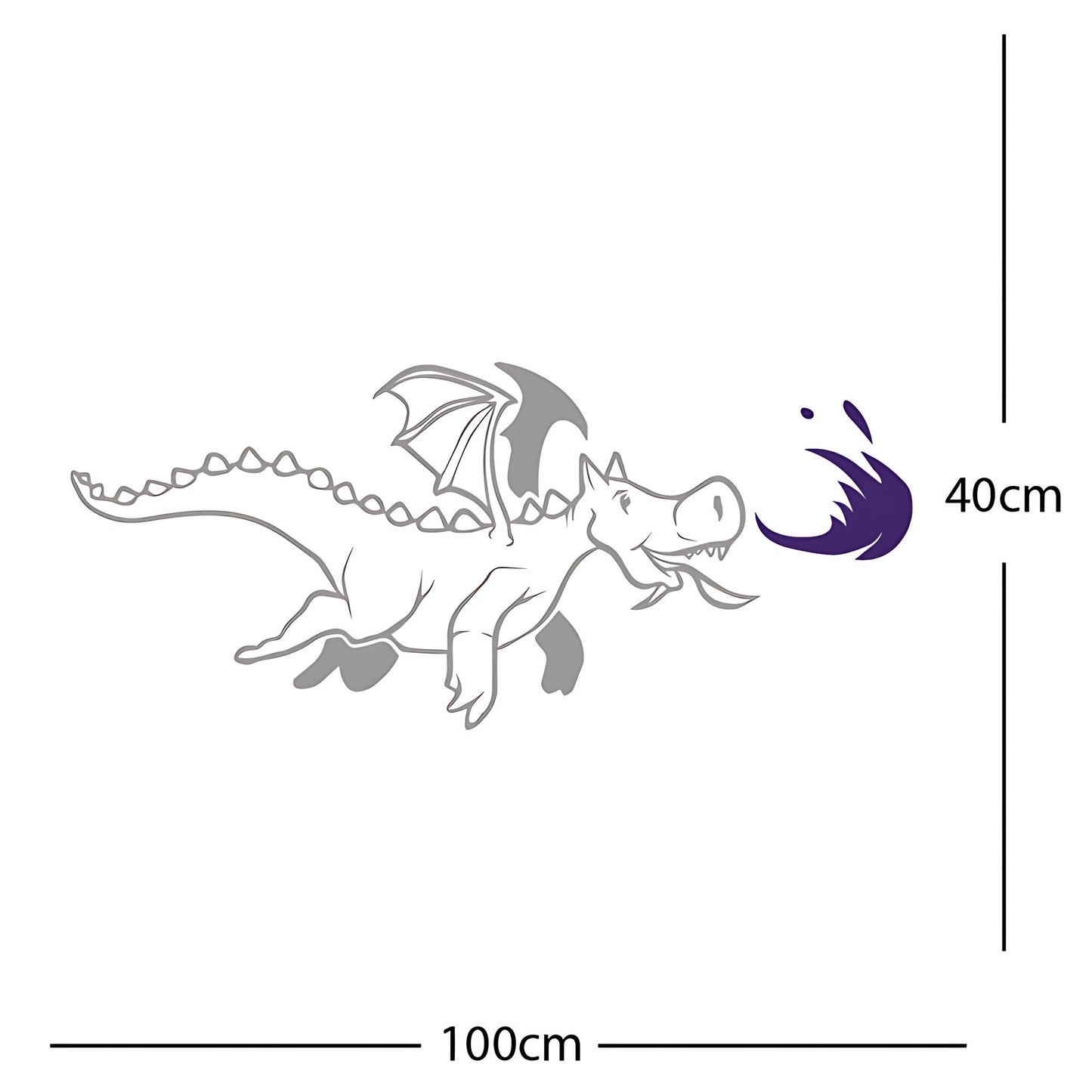Dragon with Flames Wall Sticker – Fantasy Kids Bedroom Decal