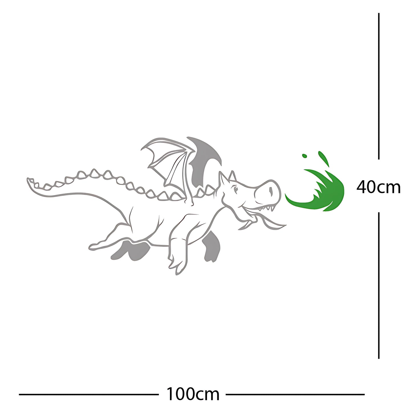 Dragon with Flames Wall Sticker – Fantasy Kids Bedroom Decal