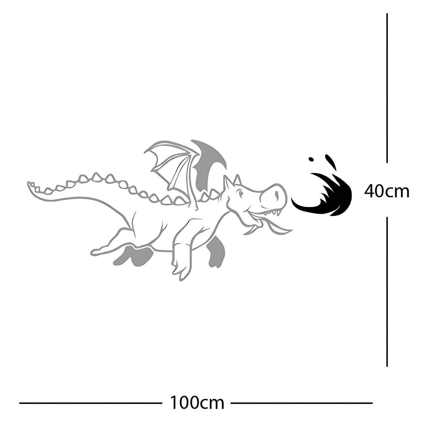 Dragon with Flames Wall Sticker – Fantasy Kids Bedroom Decal