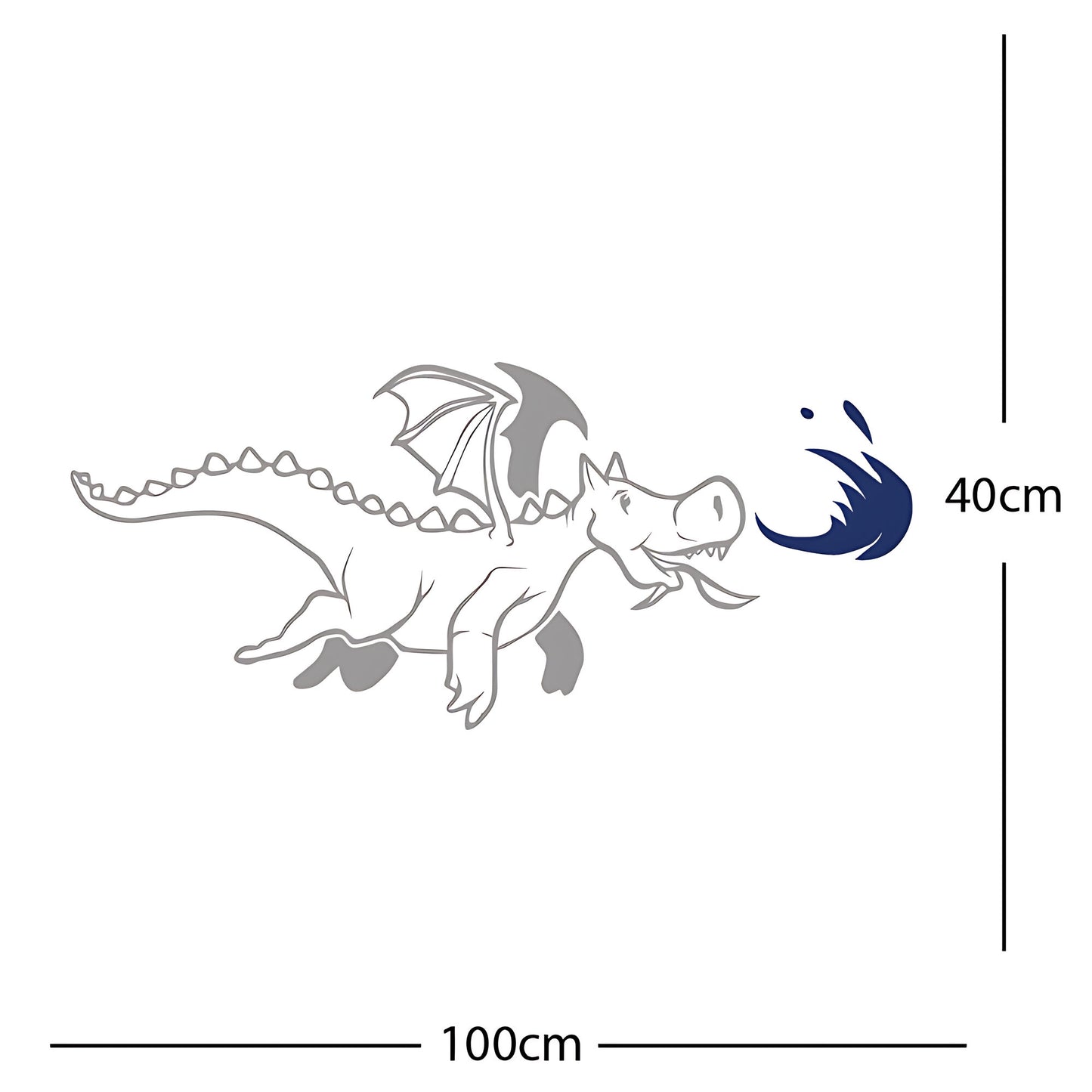 Dragon with Flames Wall Sticker – Fantasy Kids Bedroom Decal
