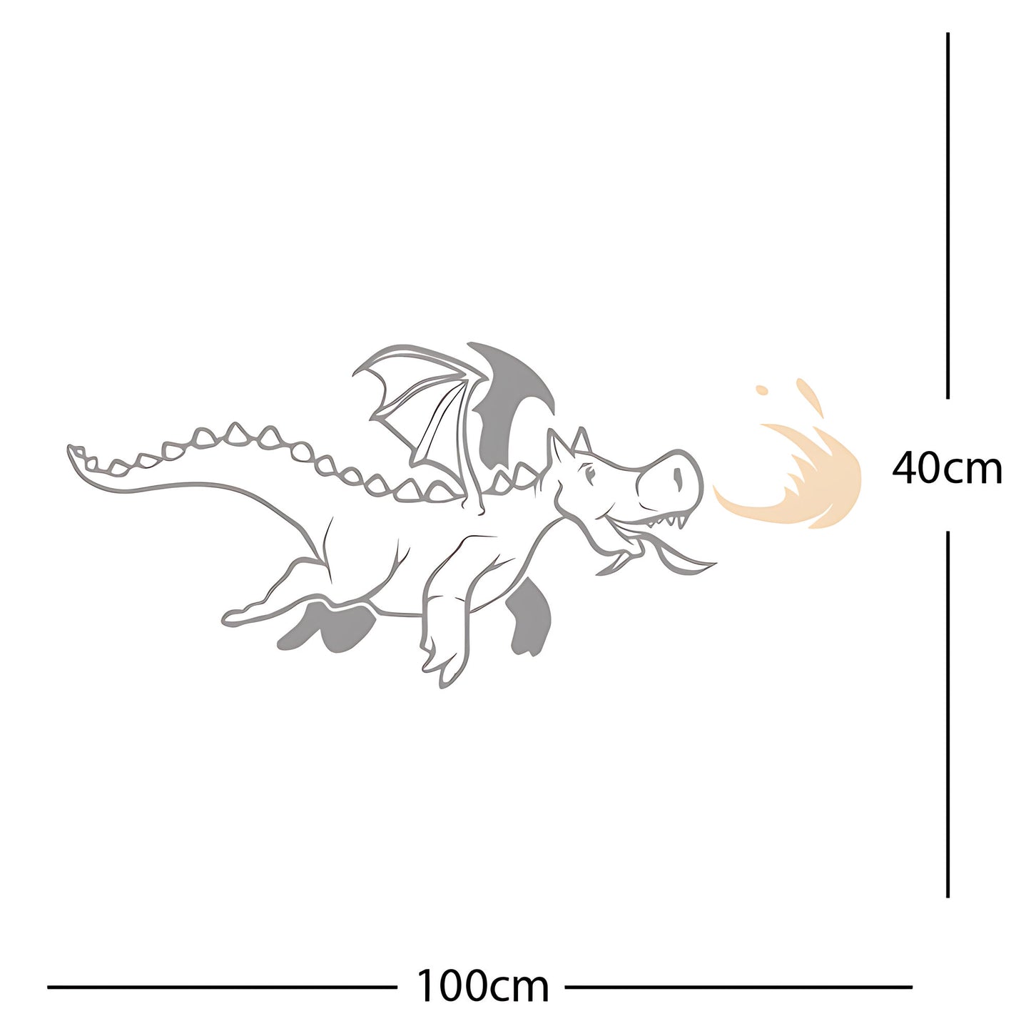 Dragon with Flames Wall Sticker – Fantasy Kids Bedroom Decal