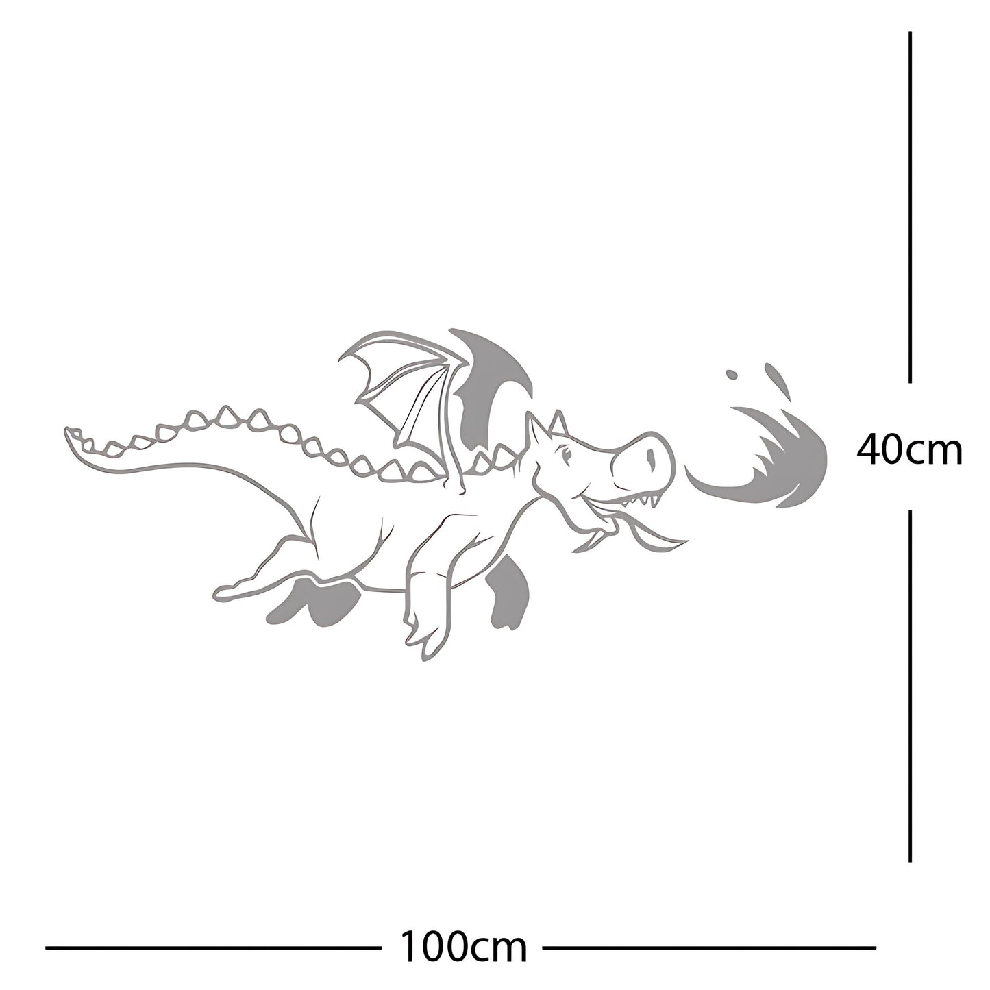 Dragon with Flames Wall Sticker – Fantasy Kids Bedroom Decal