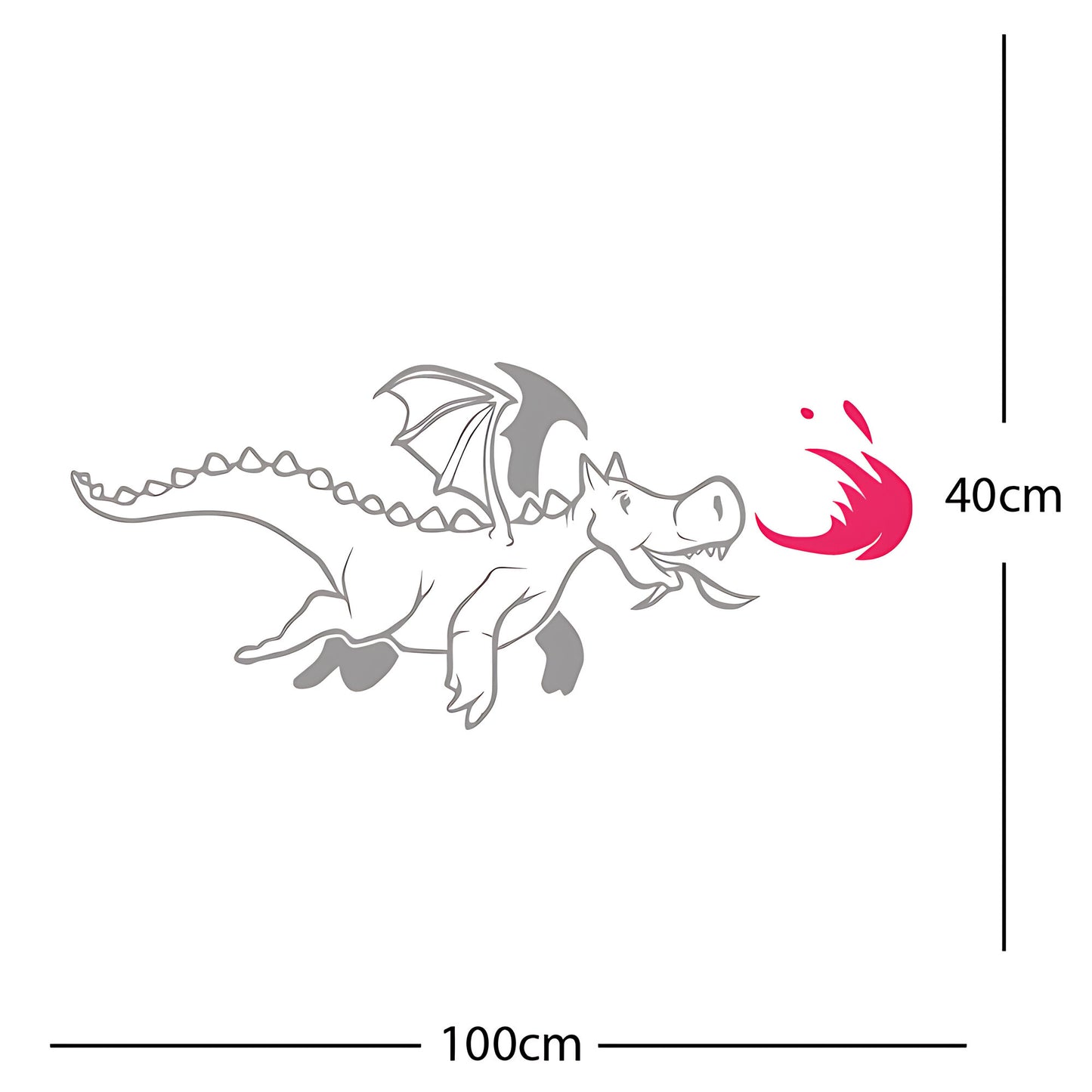 Dragon with Flames Wall Sticker – Fantasy Kids Bedroom Decal