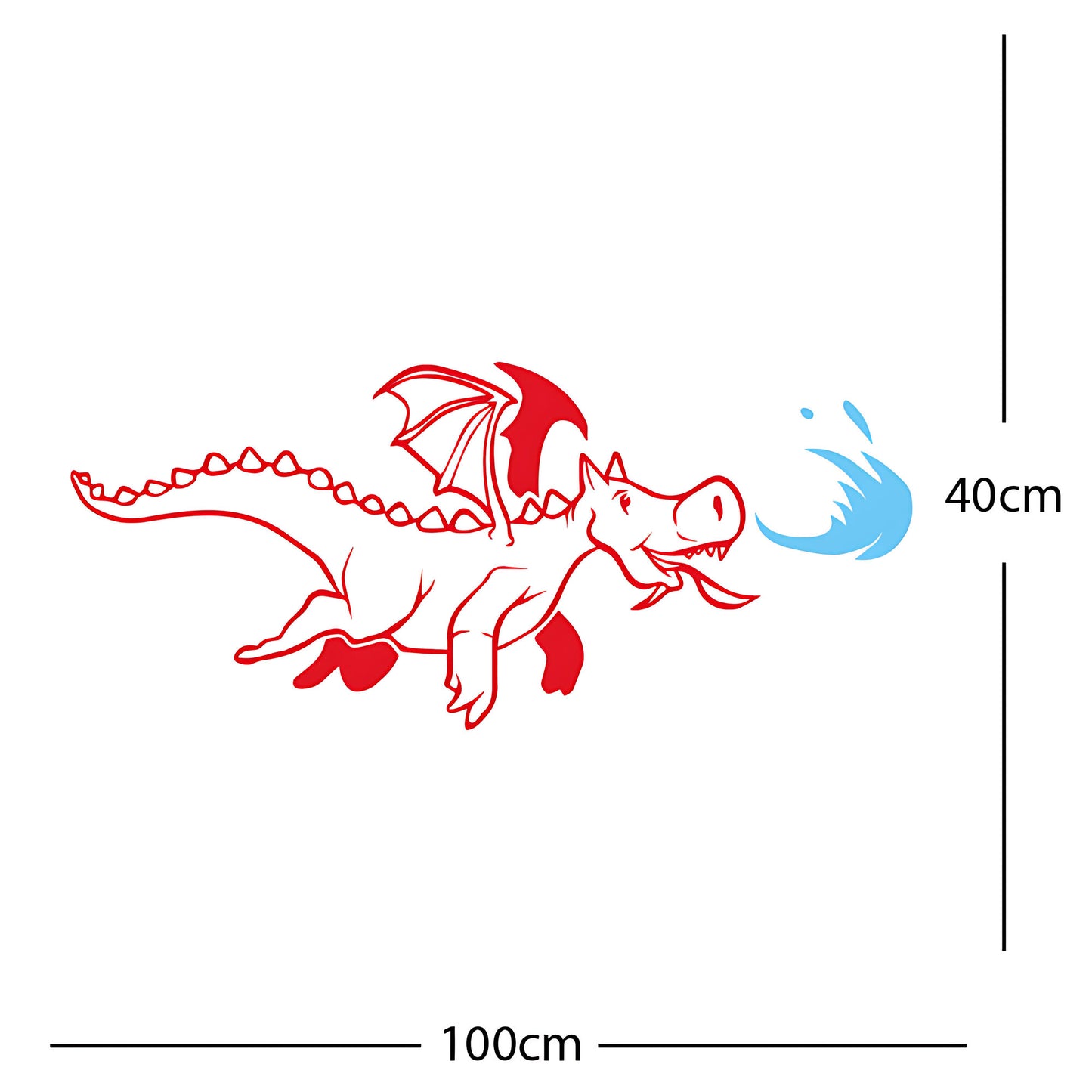 Dragon with Flames Wall Sticker – Fantasy Kids Bedroom Decal